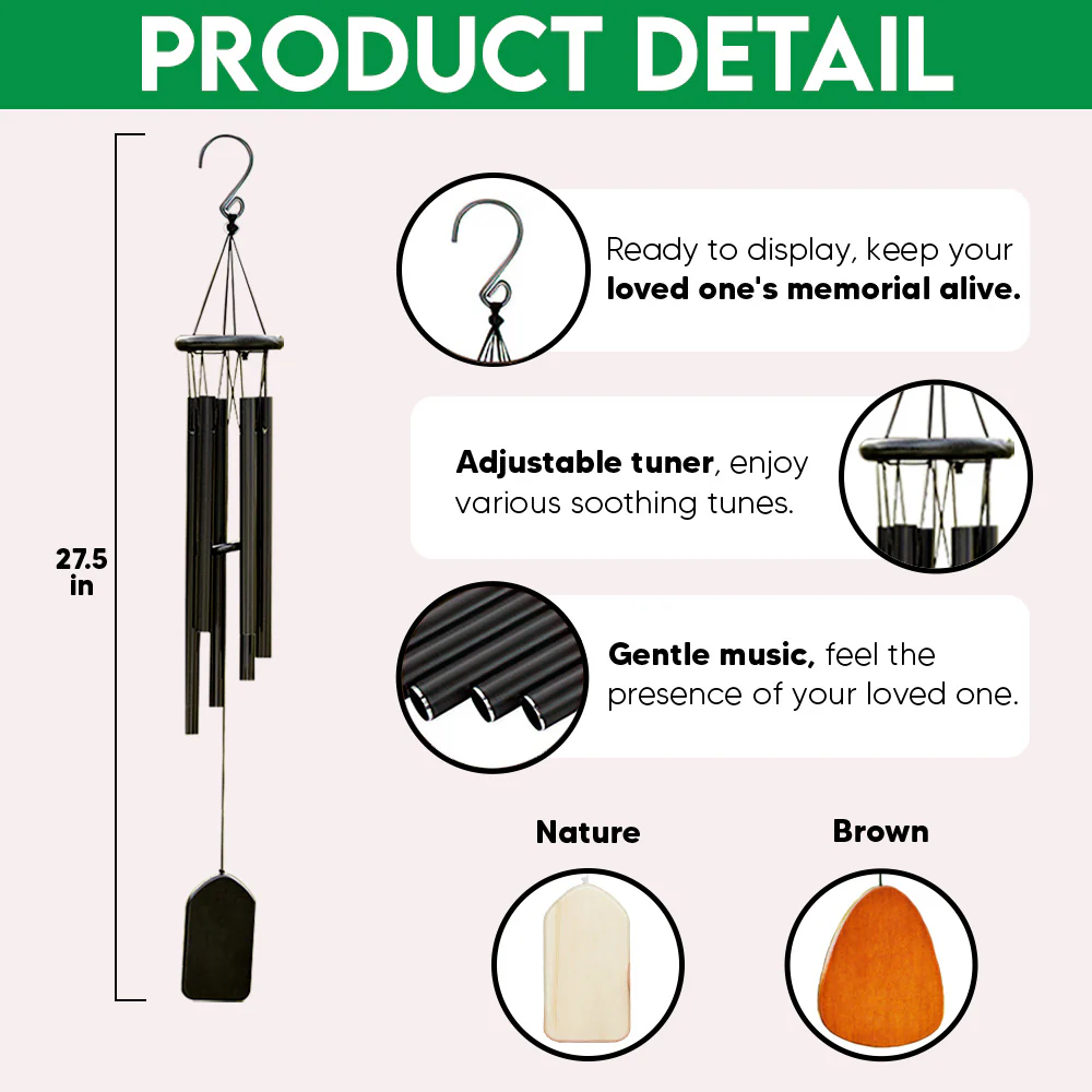 Custom Photo Gone But Never Forgotten Wind Chimes LM32 895095 - Image 6