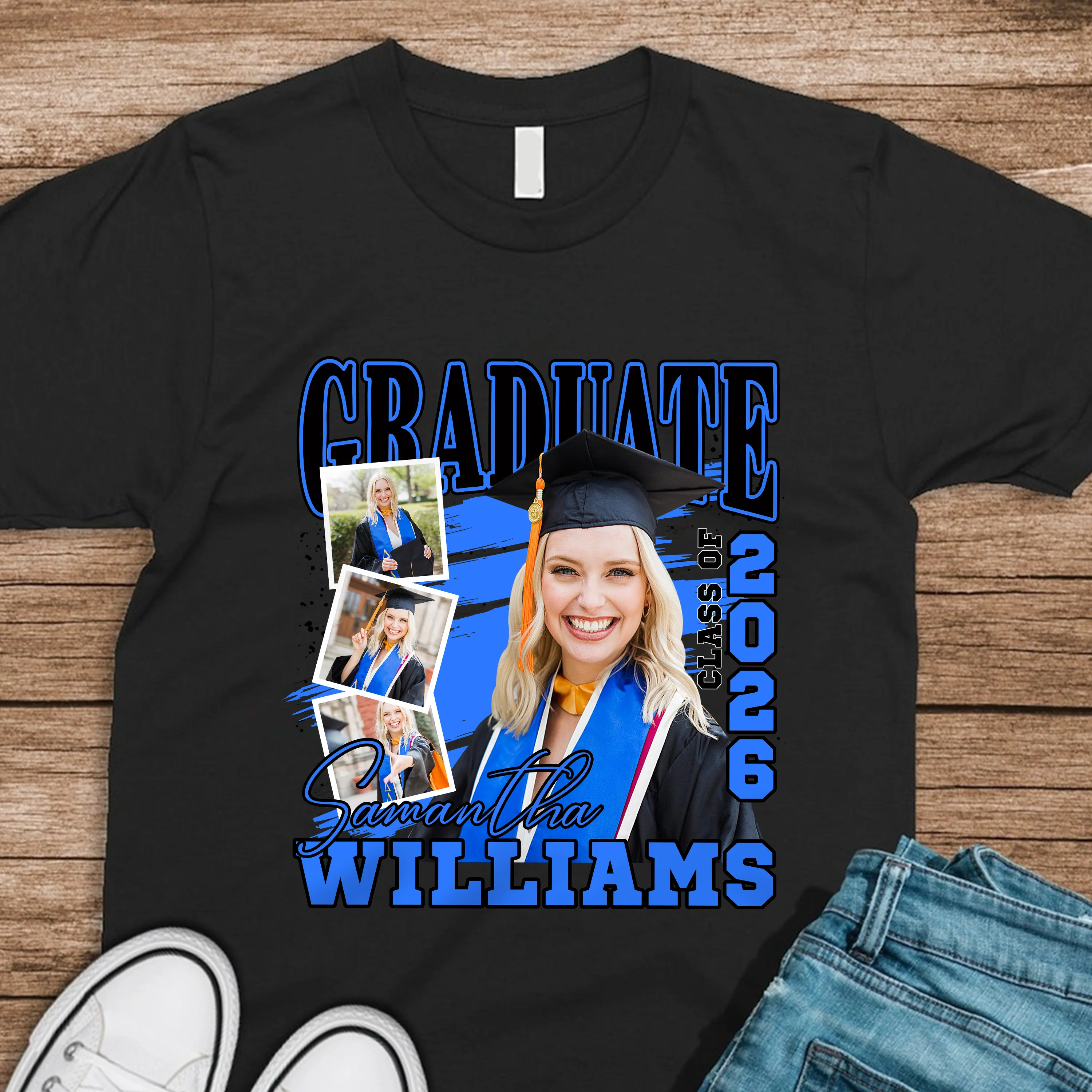 Custom Photo Graduation Class of 2026 Dark Shirt Graduate Gift HO82 901668 - Image 2