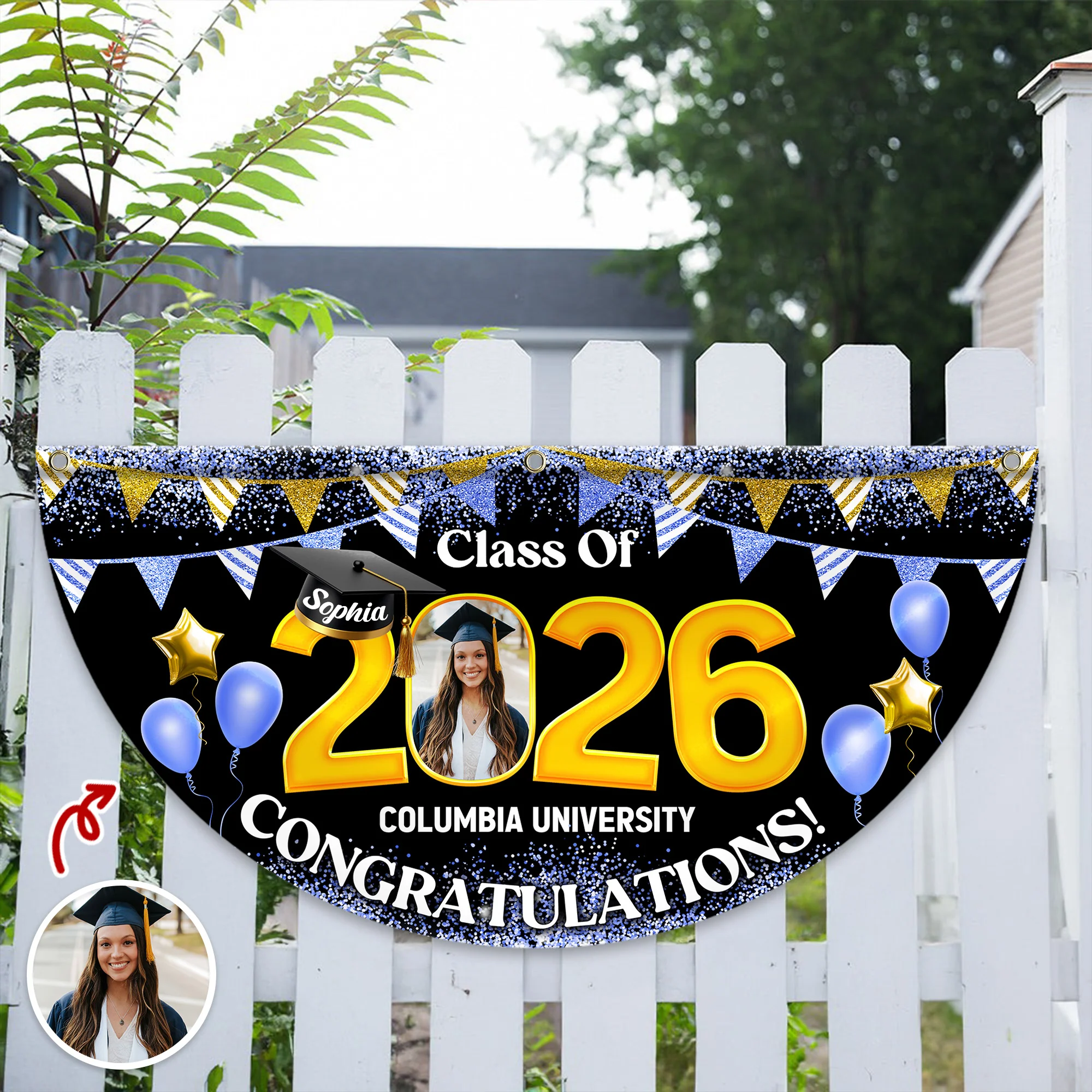 Custom Photo Graduation Senior Class Of 2026 Non-Pleated Fan Flag CH07 910634 - Image 4