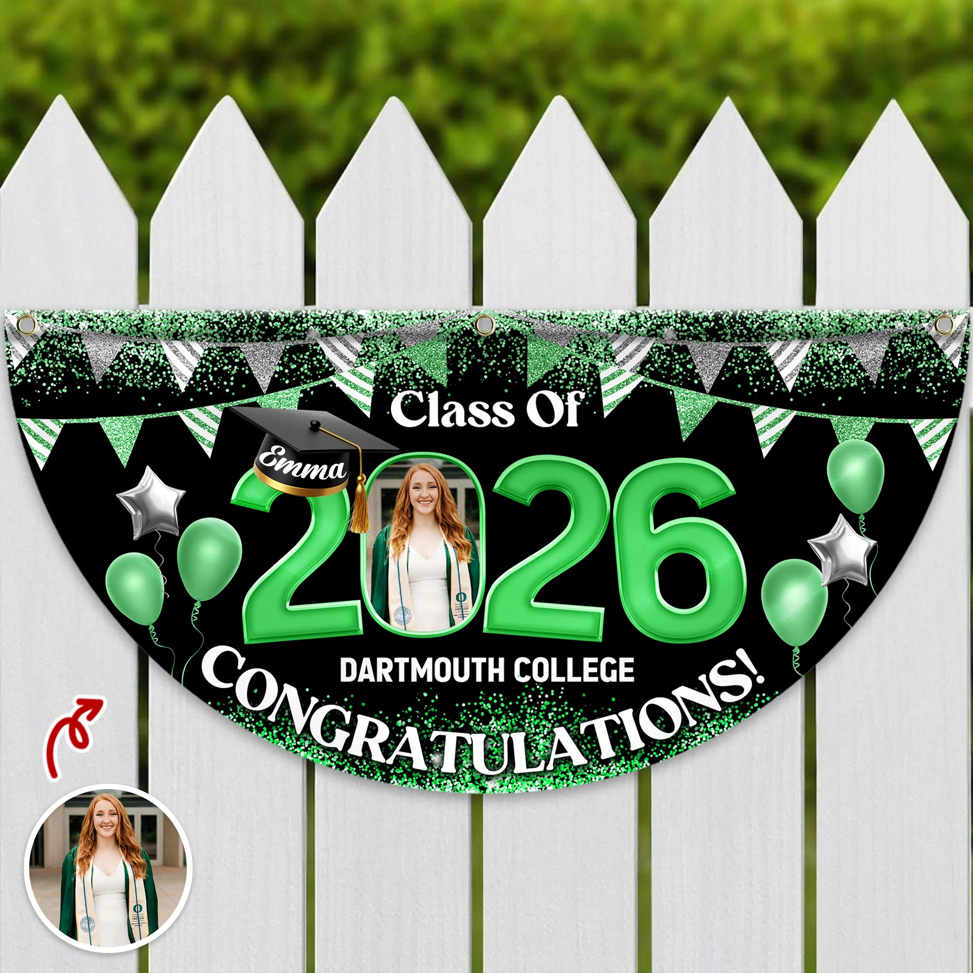 Custom Photo Graduation Senior Class Of 2026 Non-Pleated Fan Flag CH07 910634 - Image 6