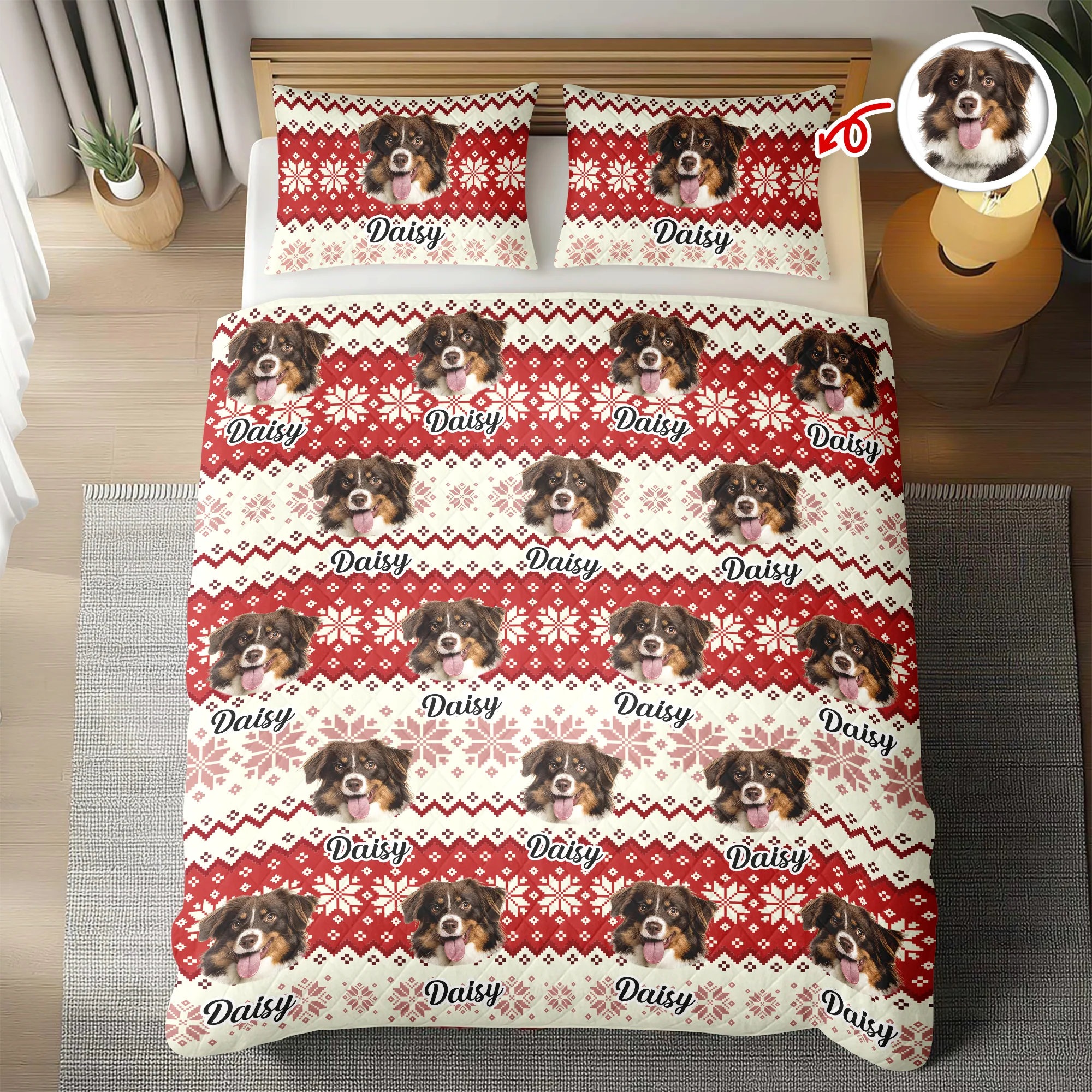 Custom Photo Have A Pawsome Christmas - Dog & Cat Quilt Bedding Set HA75 898248 - Image 3