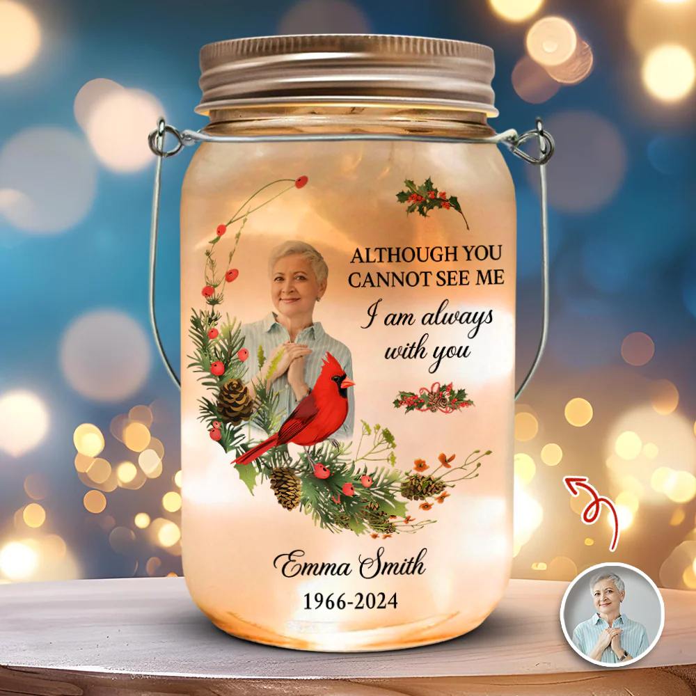 Custom Photo I Am Always With You Memorial Mason Jar Light LM32 897581 - Image 5