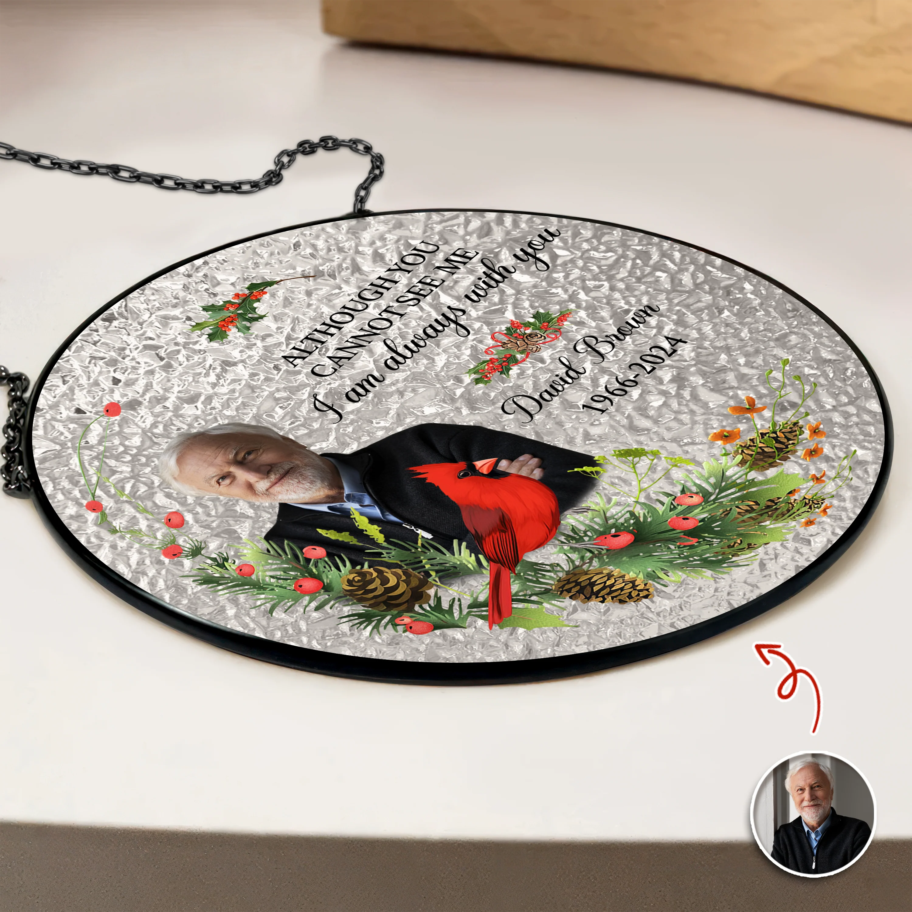 Custom Photo I Am Always With You Stained Glass Suncatcher LM32 897501 - Image 3