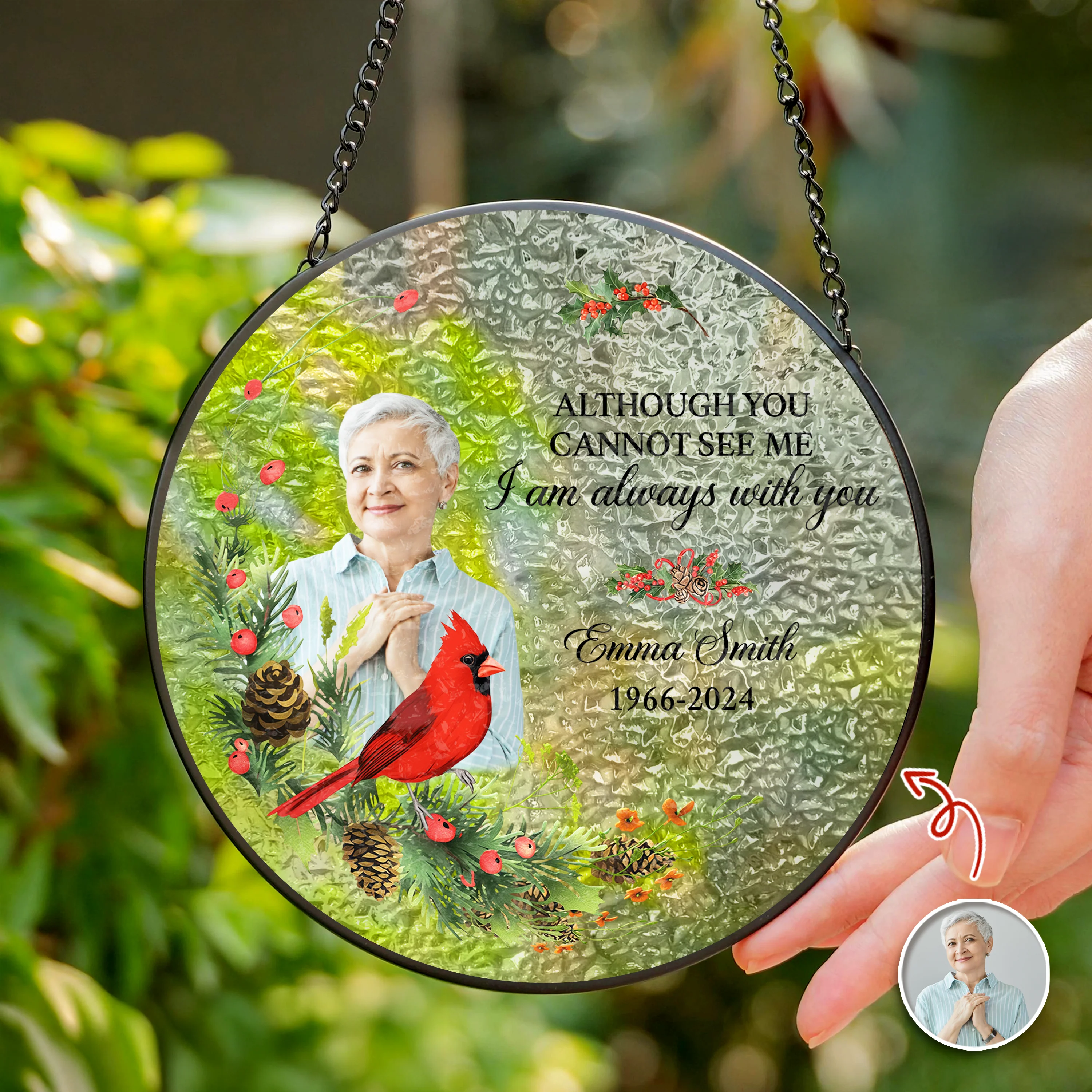 Custom Photo I Am Always With You Stained Glass Suncatcher LM32 897501 - Image 4