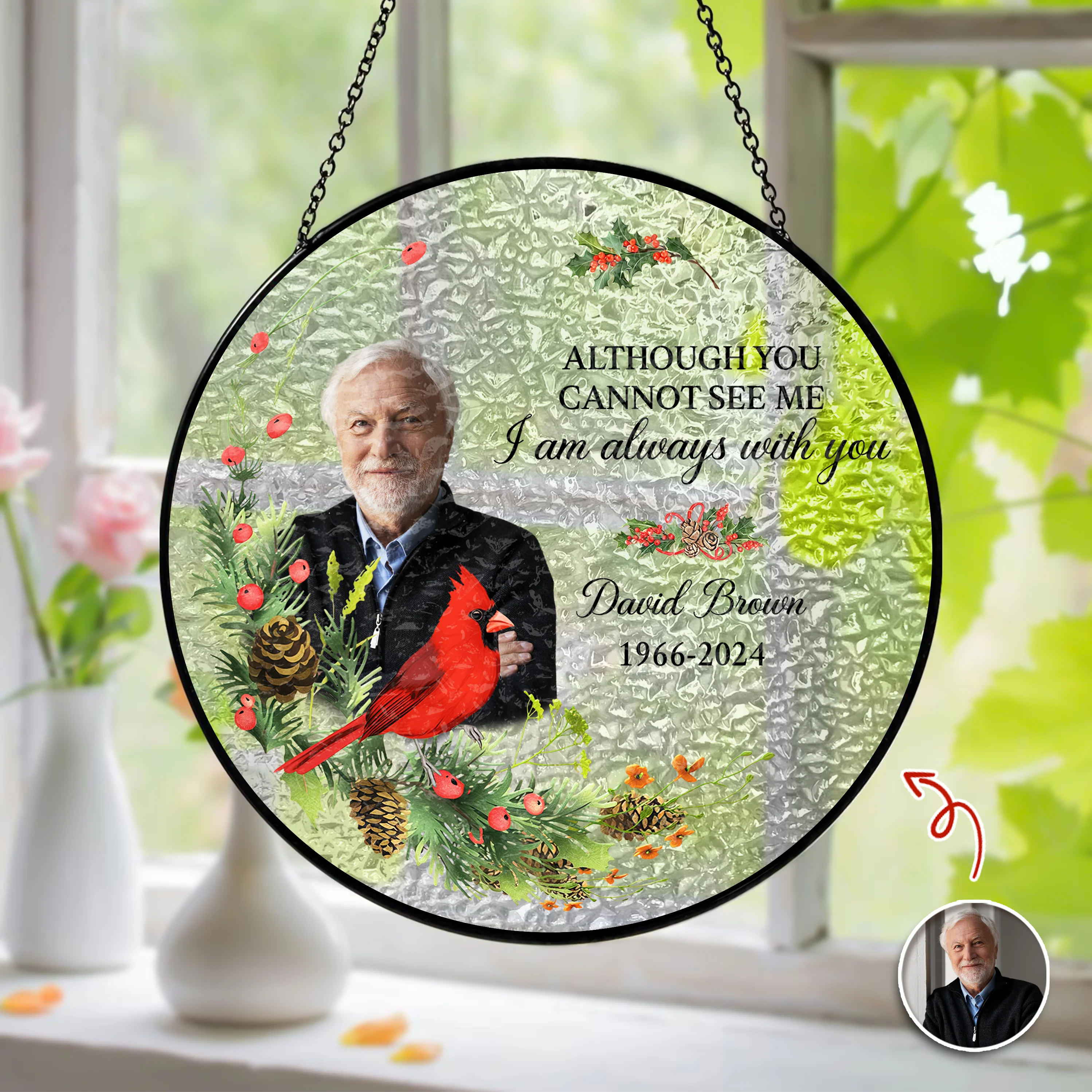 Custom Photo I Am Always With You Stained Glass Suncatcher LM32 897501 - Image 5