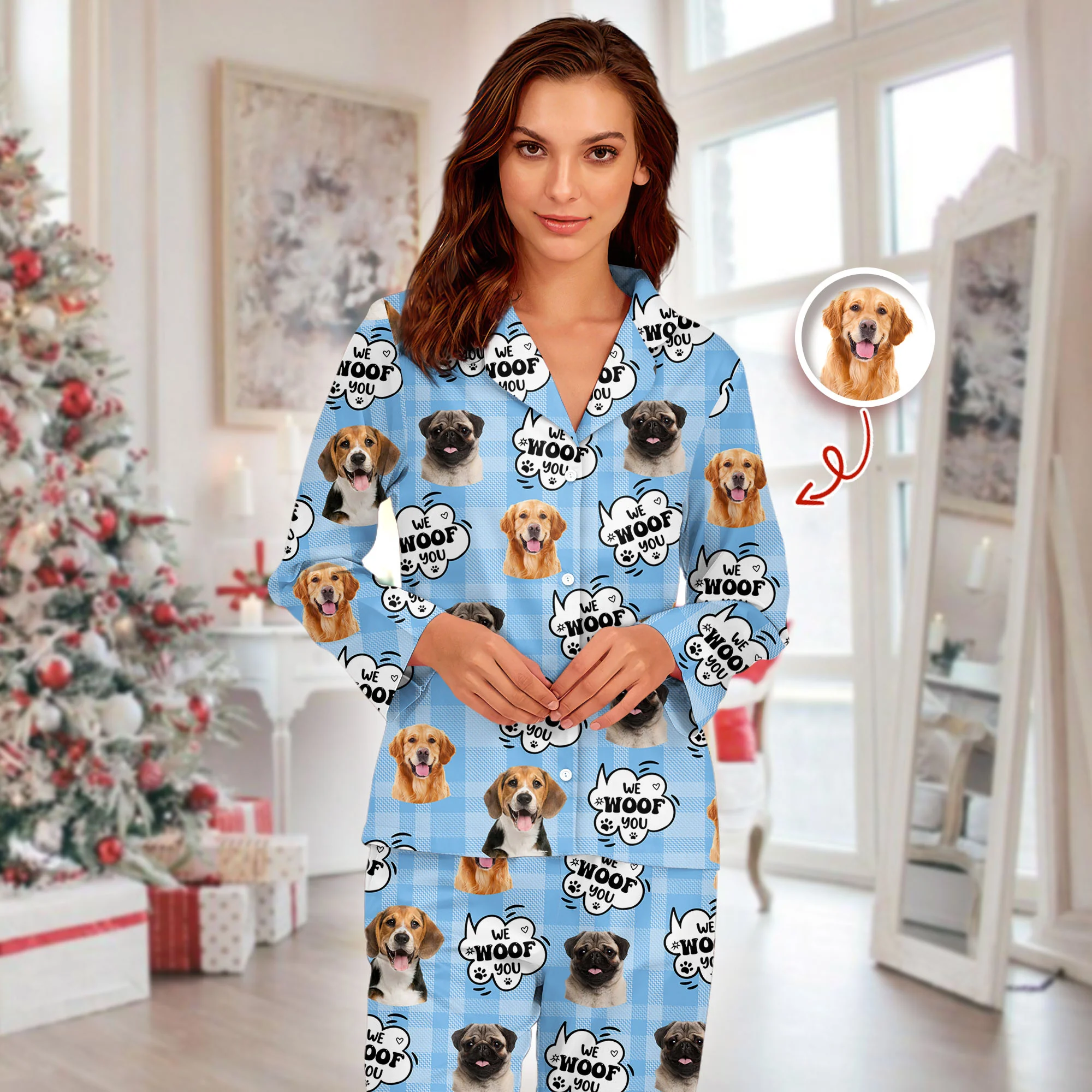 Custom Photo I Woof You - Personalized Pajamas Gift For Dog Lovers HO82 894382 - Image 7