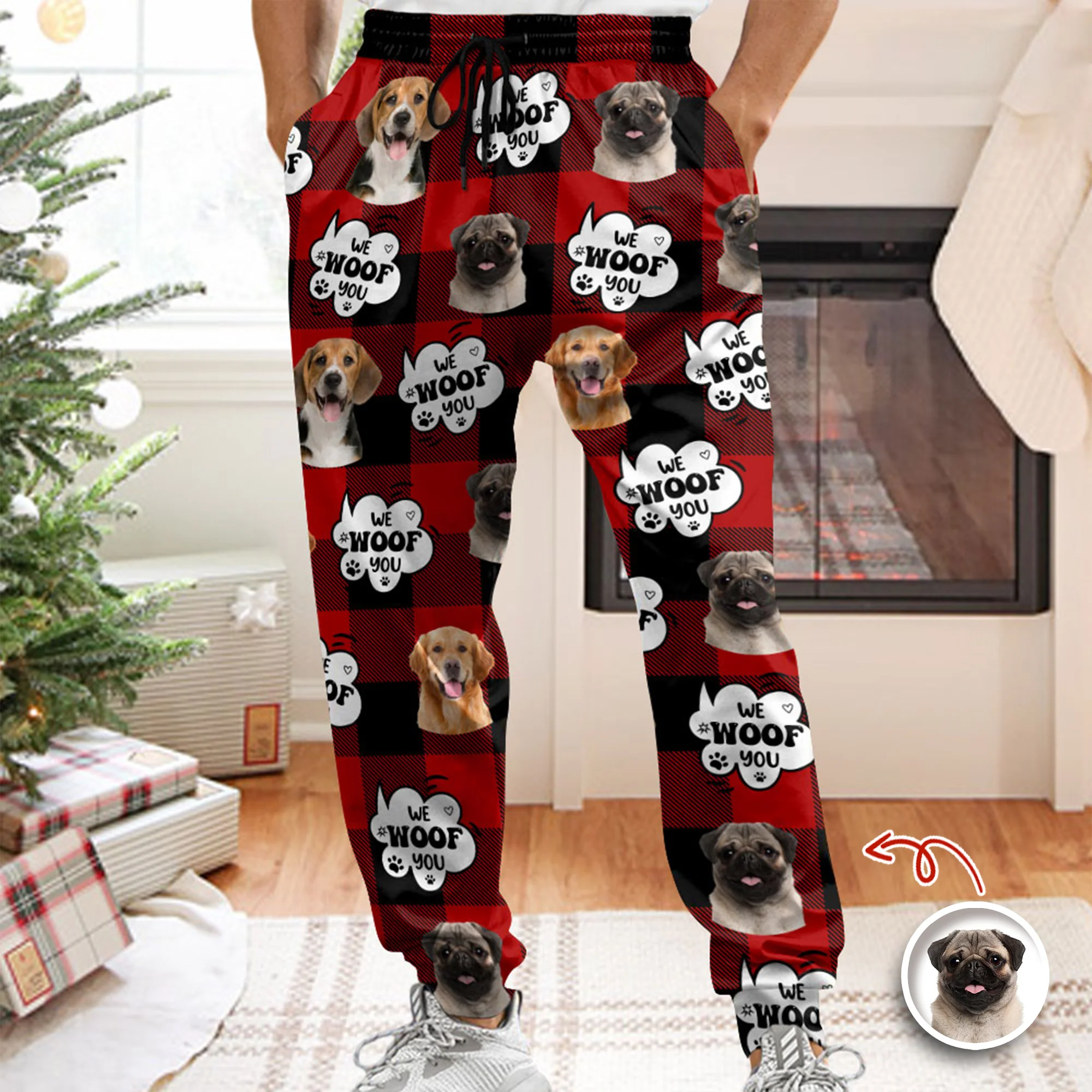 Custom Photo I Woof You - Personalized Sweatpants Gift For Dog Lovers HO82 894388 - Image 2