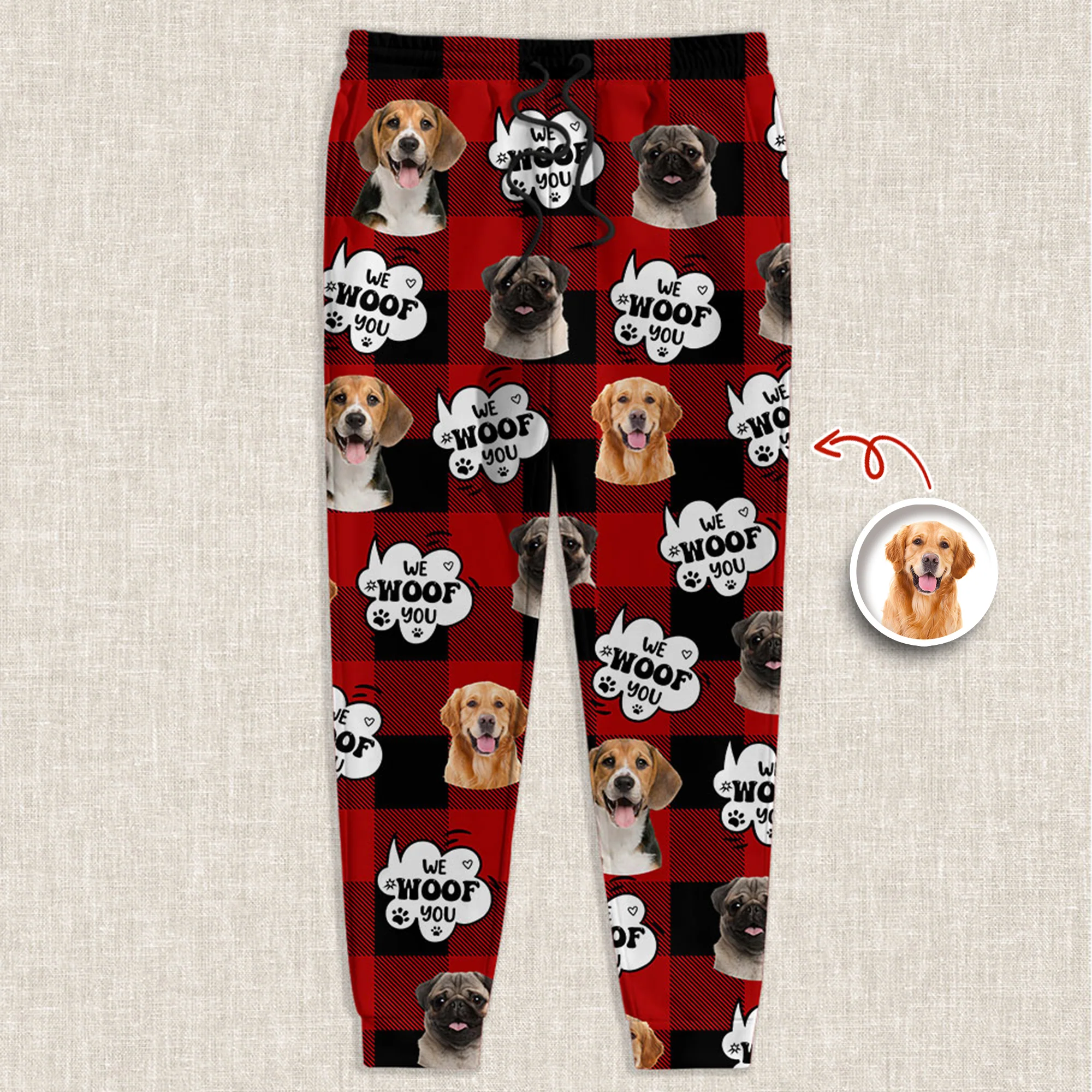 Custom Photo I Woof You - Personalized Sweatpants Gift For Dog Lovers HO82 894388 - Image 3