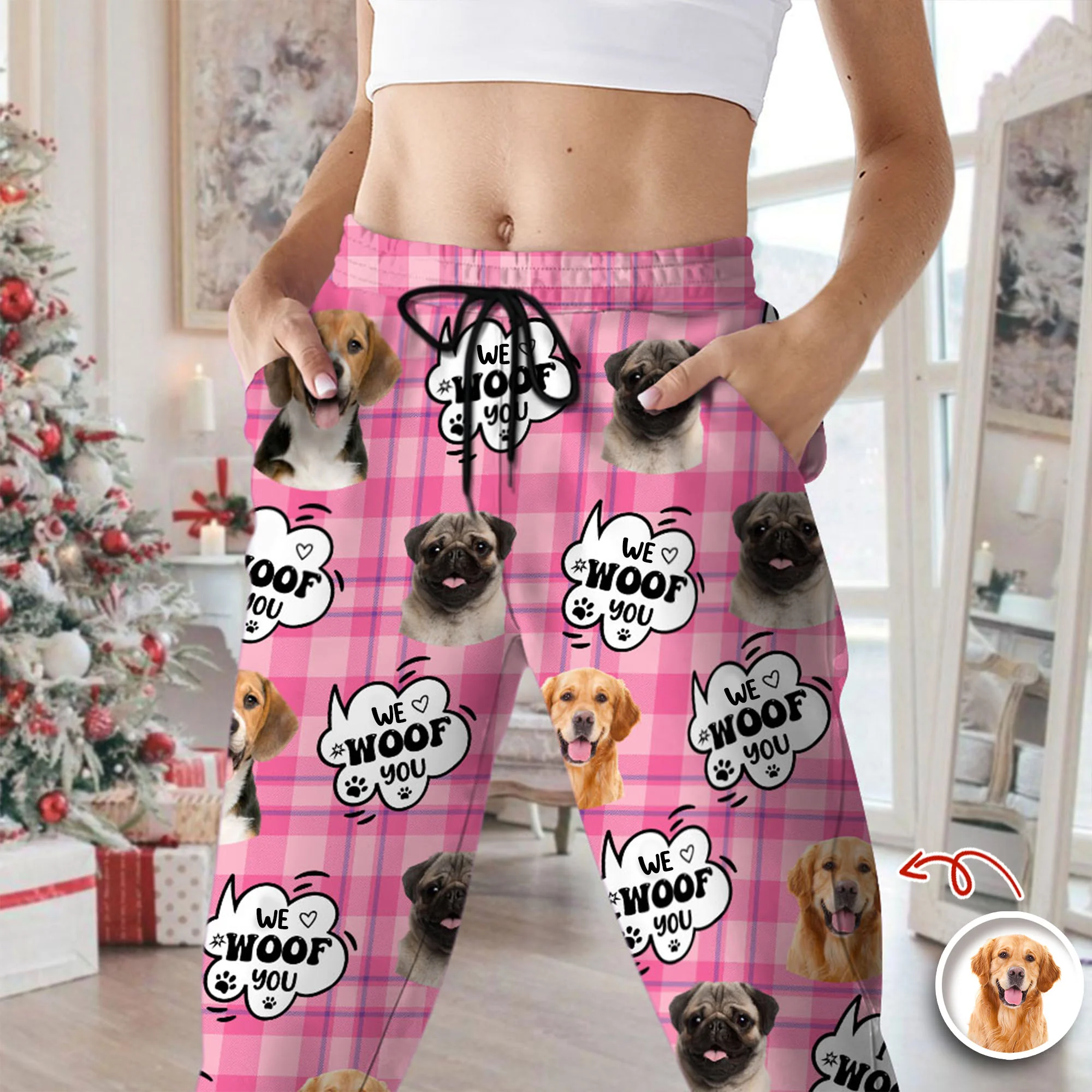 Custom Photo I Woof You - Personalized Sweatpants Gift For Dog Lovers HO82 894388 - Image 4