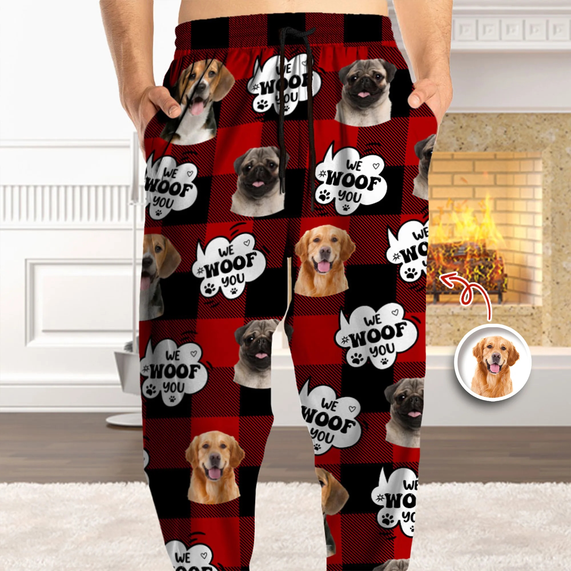 Custom Photo I Woof You - Personalized Sweatpants Gift For Dog Lovers HO82 894388 - Image 7