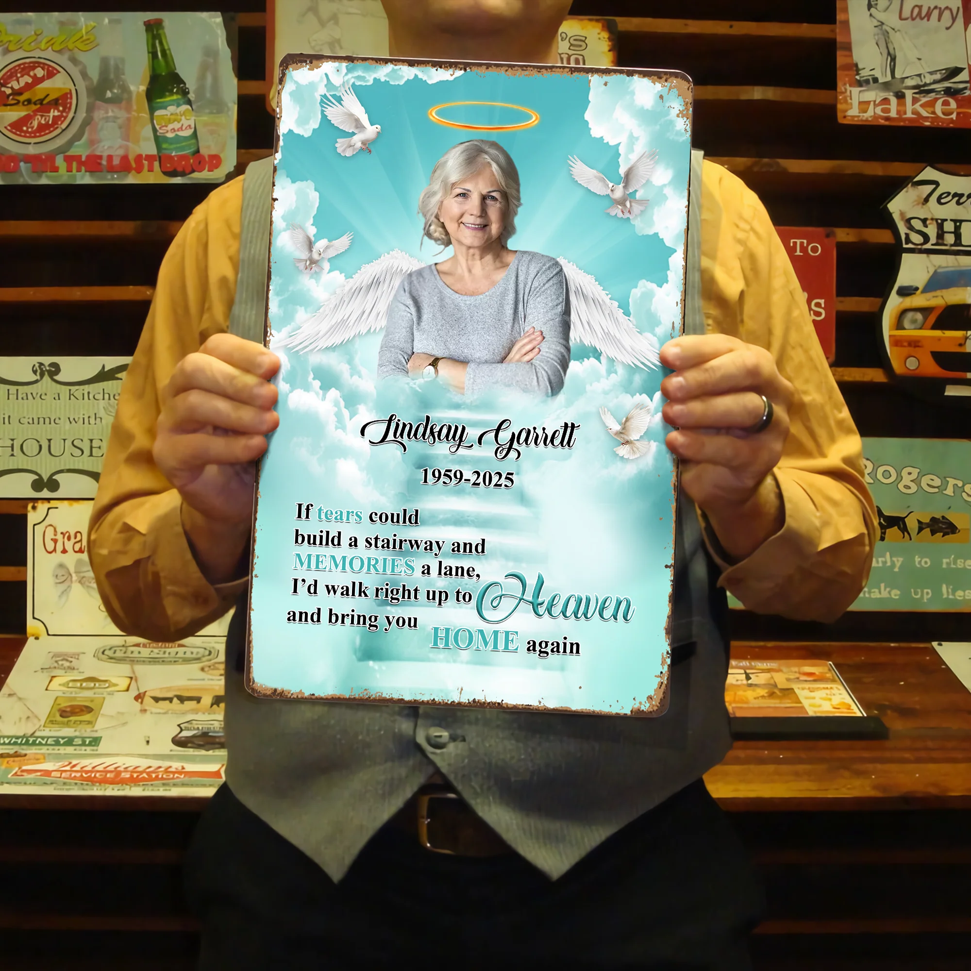 Custom Photo If Tears Could Build A Stairway Personalized Metal Sign Memorial Gift For Loss Of Loved One HO82 894228 - Image 2