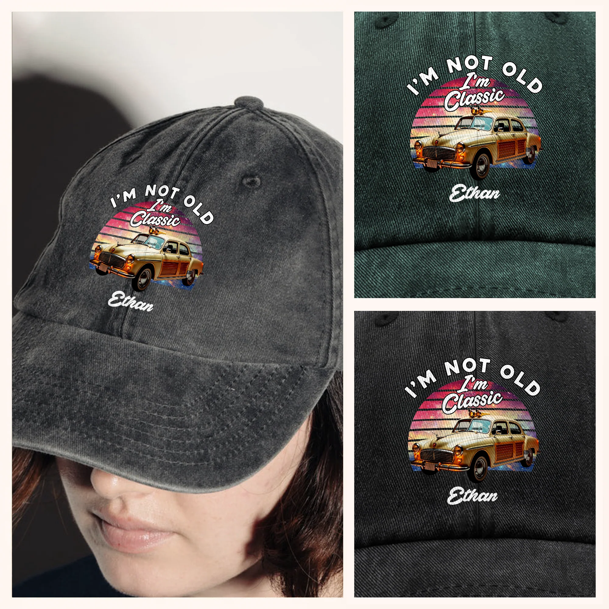 Custom Photo I'm Not Old I'm Classic Washed Denim Baseball Cap CH07 896430 - Image 3