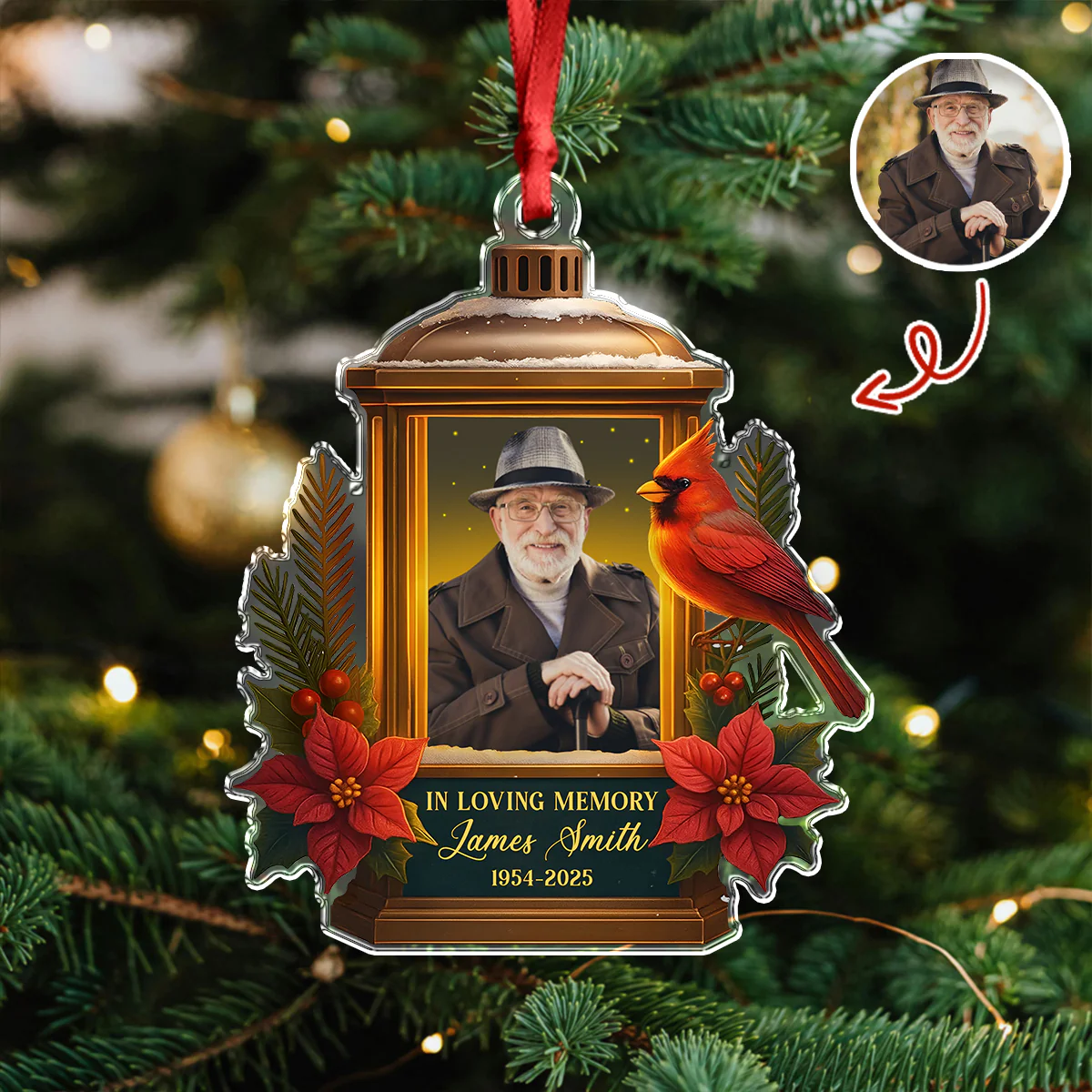 Custom Photo In Loving Memory Memorial Acrylic Ornament HA75 897204 - Image 4