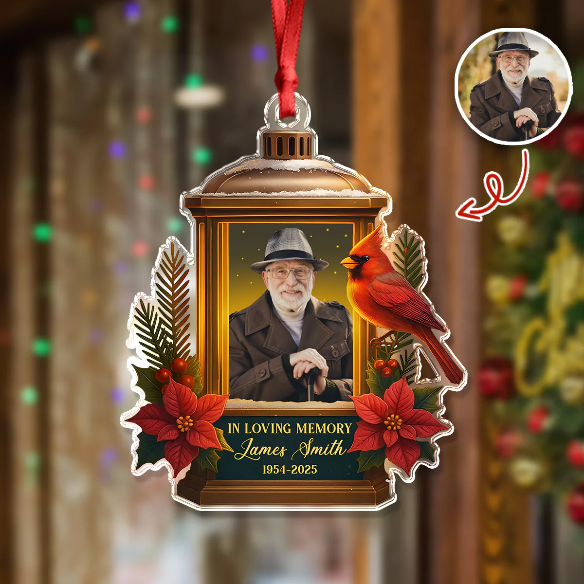 Custom Photo In Loving Memory Memorial Acrylic Ornament HA75 897204 - Image 5