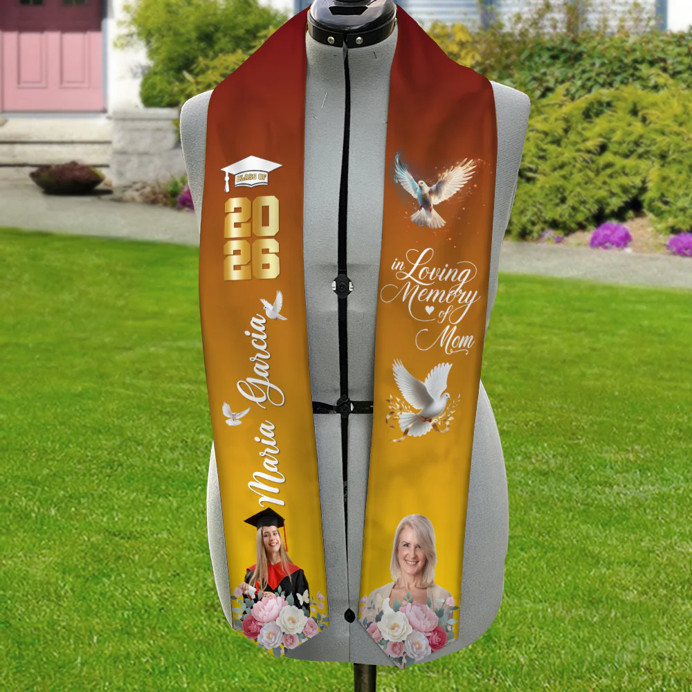 Custom Photo In Loving Memory Of Mom Class of 2026 Graduation Stole TH10 898553 - Image 5