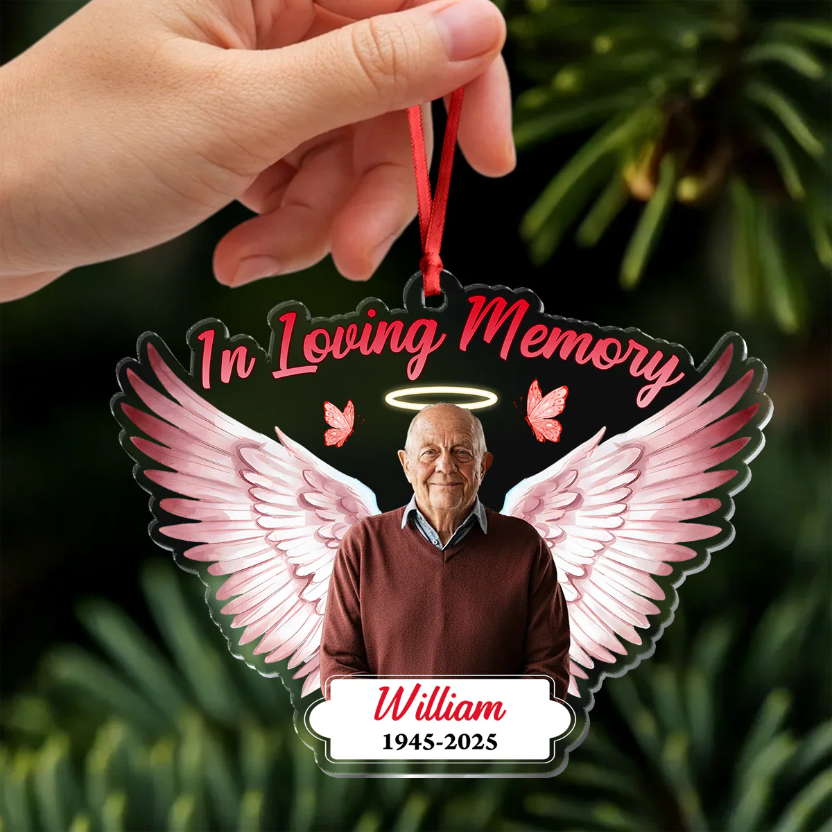 Custom Photo In Loving Memory - Personalized Memorial Acrylic Ornament CH07 896870 - Image 4