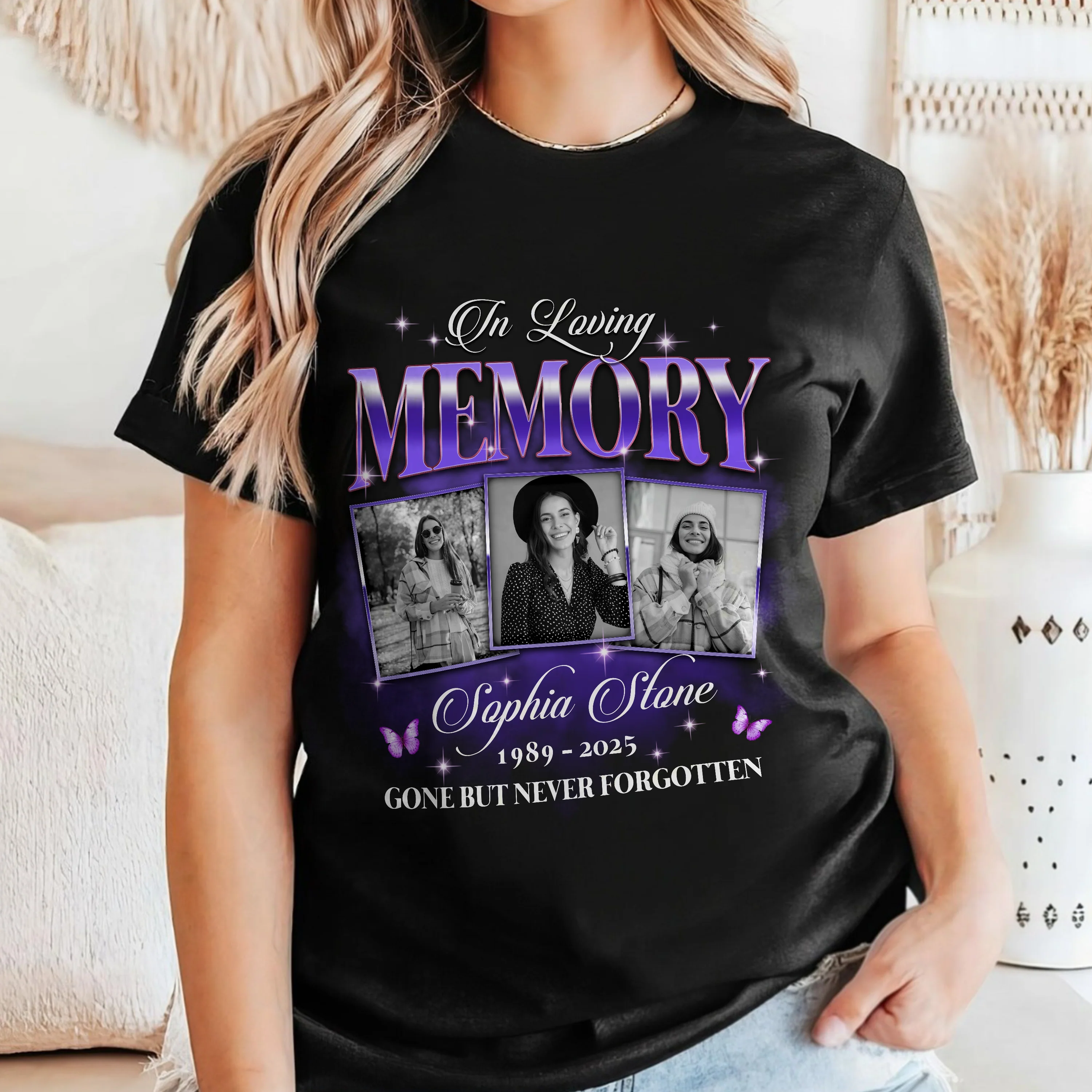 Custom Photo In Loving Memory Sympathy Gift Loss Of Loved One - Personalized Photo Memorial Shirt CH07 896382 - Image 5
