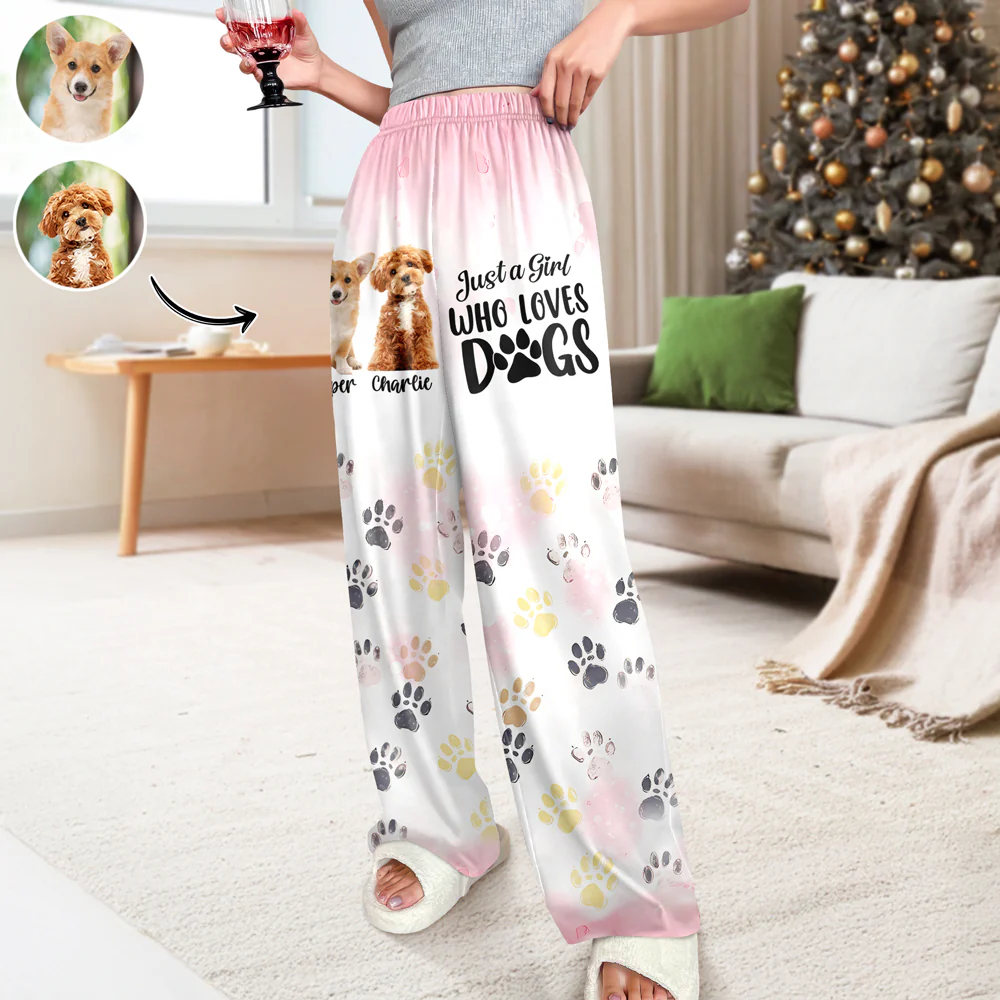 Custom Photo Just A Girl Who Loves Dogs Personalized Sweatpants TH10 894955 - Image 5