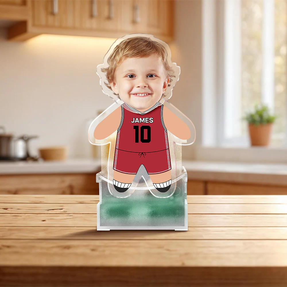Custom Photo Kid in Basketball Uniform Decoration Shaking Head Funny Gift For Dad HA75 892428 - Image 2