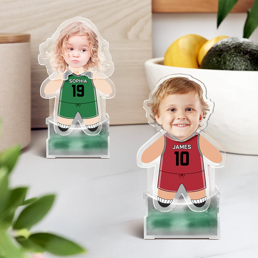 Custom Photo Kid in Basketball Uniform Decoration Shaking Head Funny Gift For Dad HA75 892428 - Image 6
