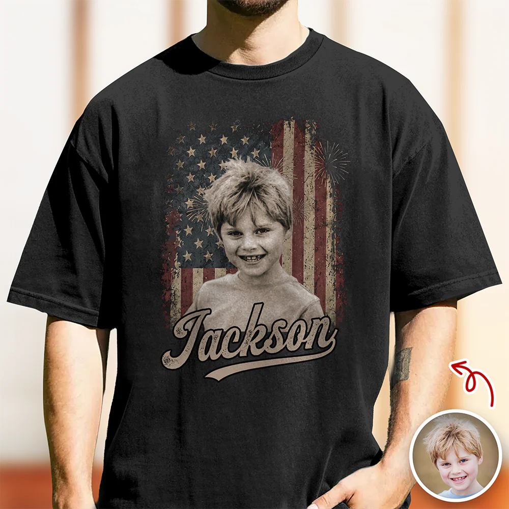 Custom Photo Kids Patriotic Vintage American Flag Comfort Shirt TH10 170245 - Image 10