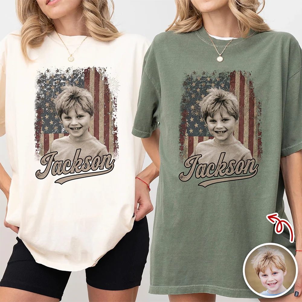 Custom Photo Kids Patriotic Vintage American Flag Comfort Shirt TH10 170245 - Image 4