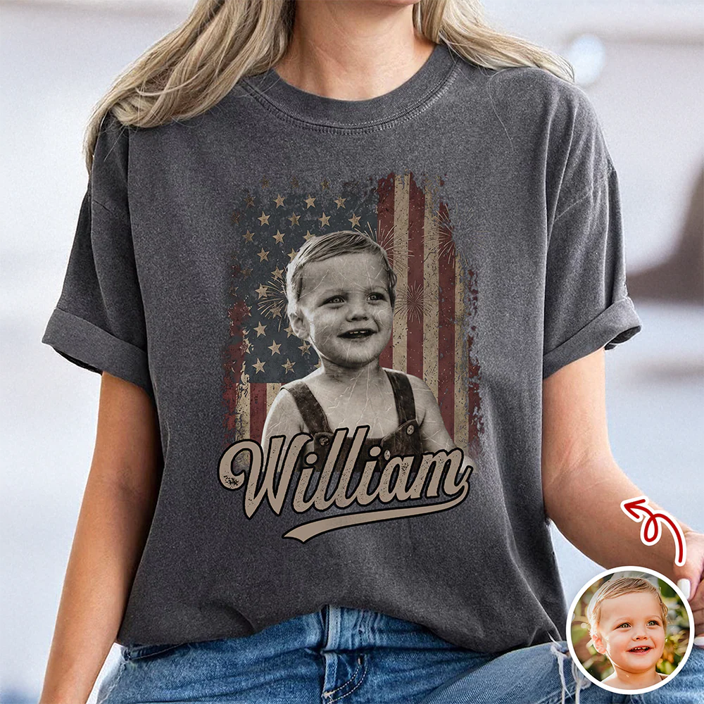 Custom Photo Kids Patriotic Vintage American Flag Comfort Shirt TH10 170245 - Image 6