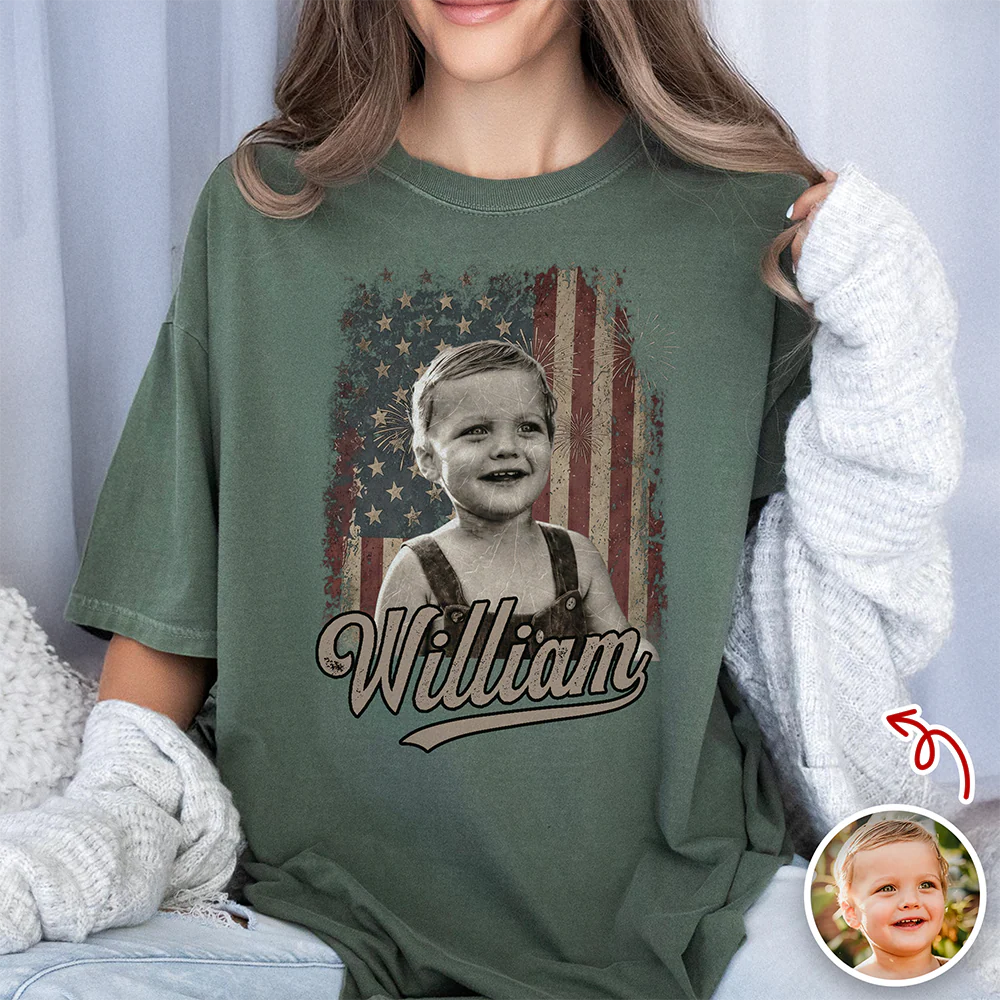 Custom Photo Kids Patriotic Vintage American Flag Comfort Shirt TH10 170245 - Image 8