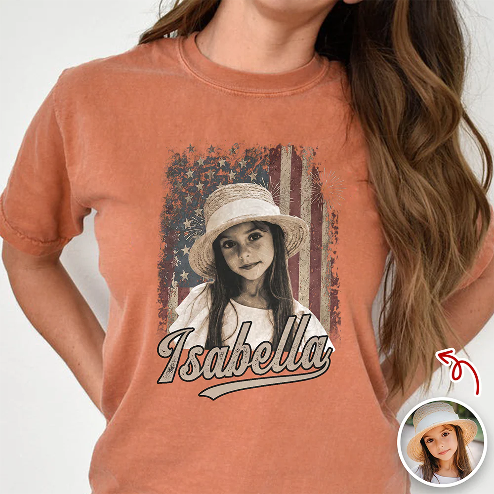 Custom Photo Kids Patriotic Vintage American Flag Comfort Shirt TH10 170245 - Image 9