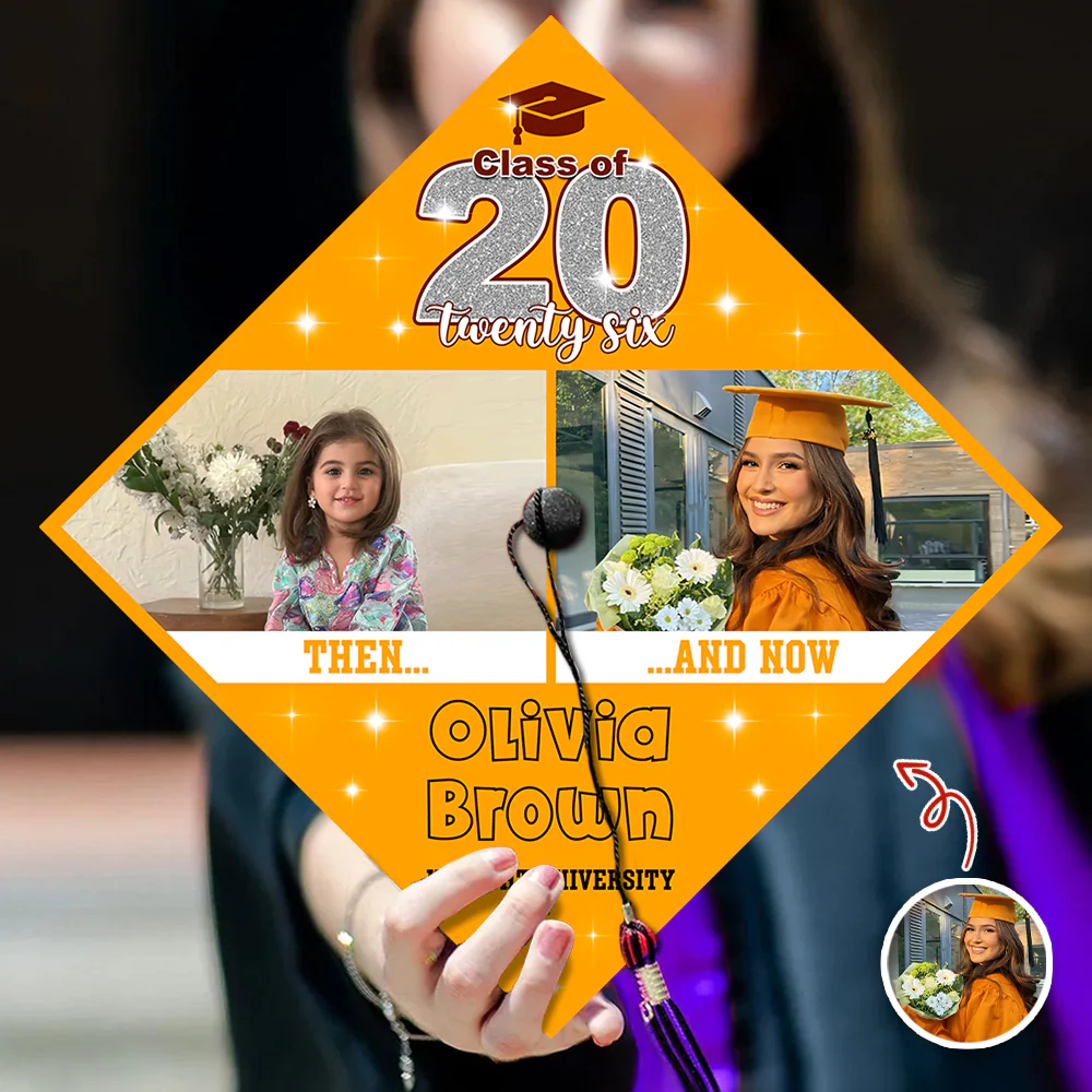 Custom Photo Let's Make Memories All Grown Up Class Of 2026 Graduation Cap Topper HO82 901552 - Image 4