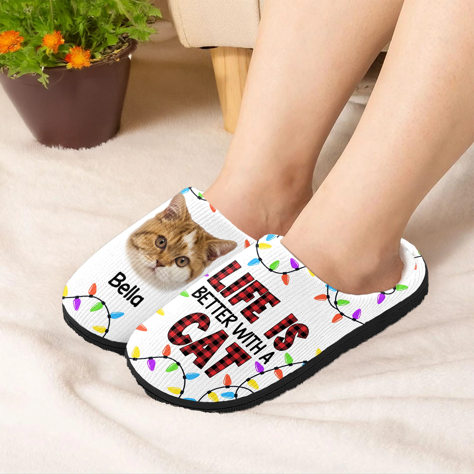 Custom Photo Life Is Better With Pet Personalized Slippers Gift For Pet Lovers CH07 896798 - Image 3