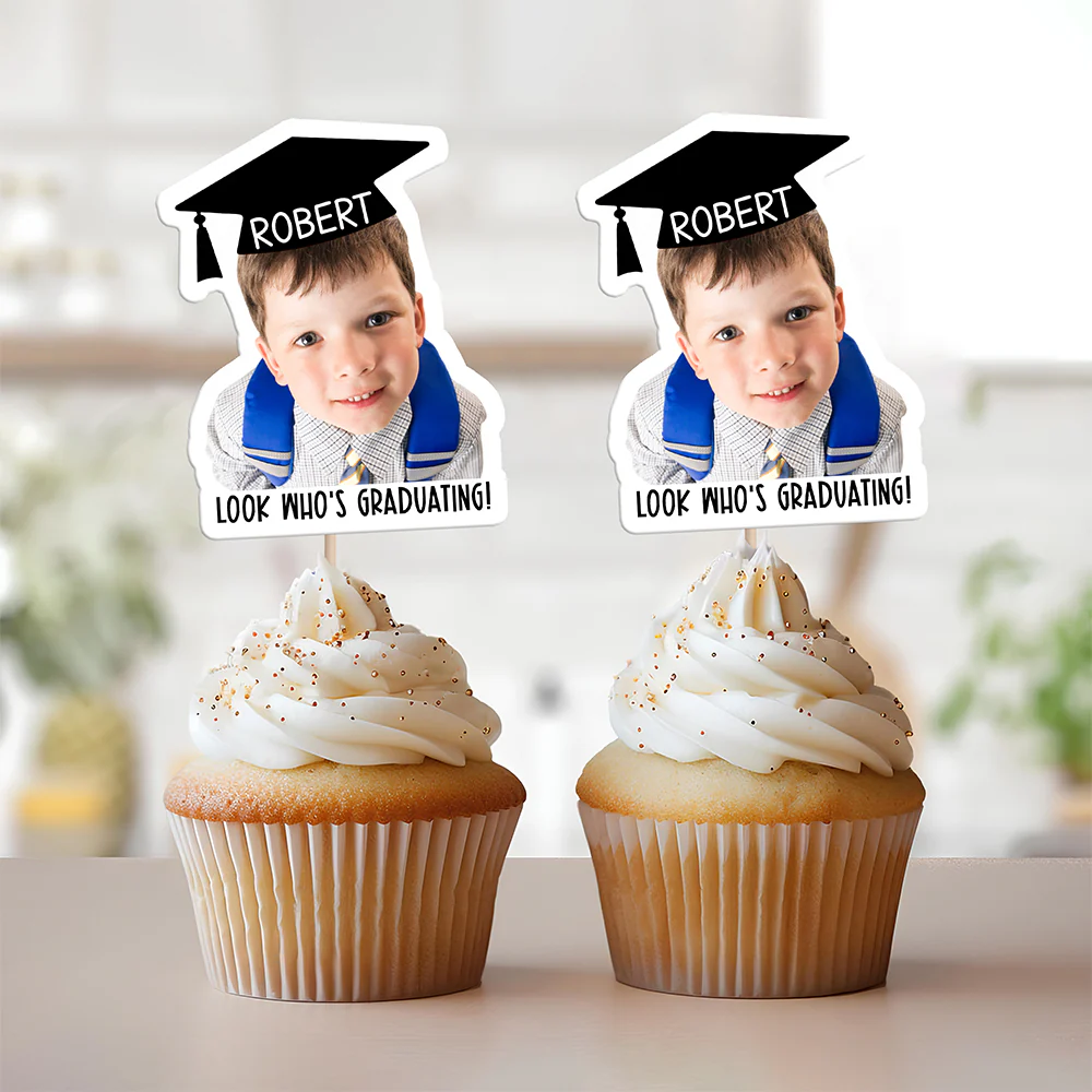 Custom Photo Look Who's Graduating Cupcake Toppers LM32 897703 - Image 6