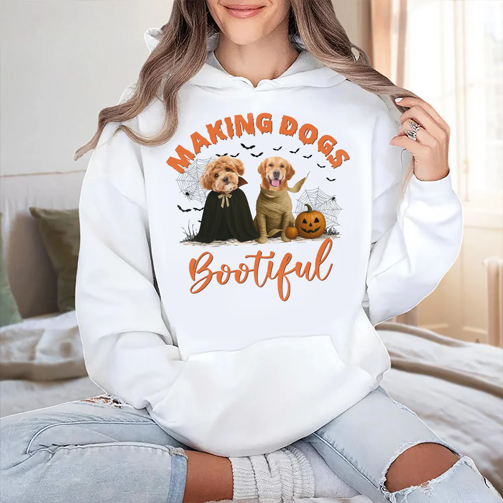 Custom Photo Making Dogs Bootiful Halloween Ghost Dog Shirt HA75 897632 - Image 4