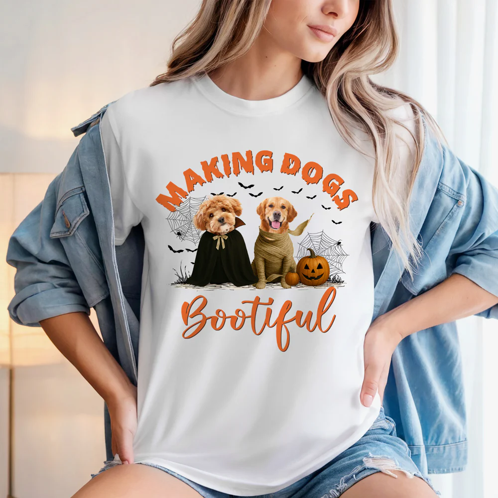 Custom Photo Making Dogs Bootiful Halloween Ghost Dog Shirt HA75 897632 - Image 6