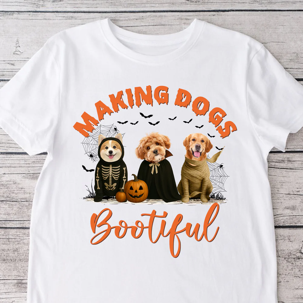 Custom Photo Making Dogs Bootiful Halloween Ghost Dog Shirt HA75 897632 - Image 8