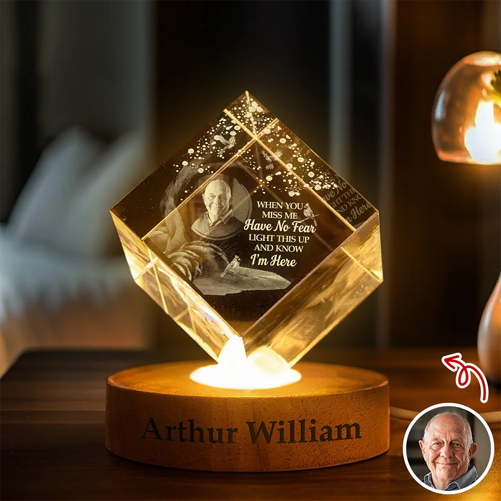 Custom Photo Memorial Engraved Crystal Photo With Light TH10 898241 - Image 5