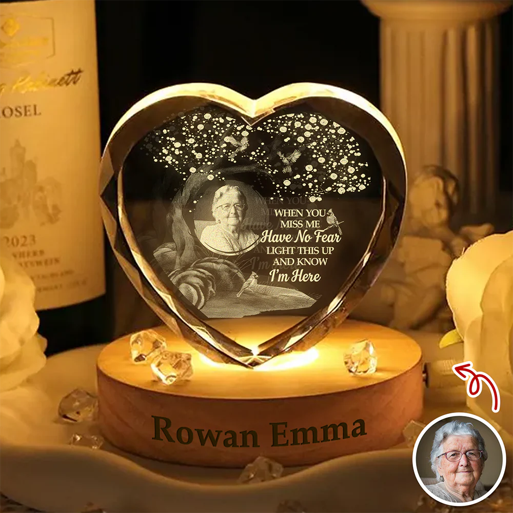 Custom Photo Memorial Engraved Crystal Photo With Light TH10 898241 - Image 9