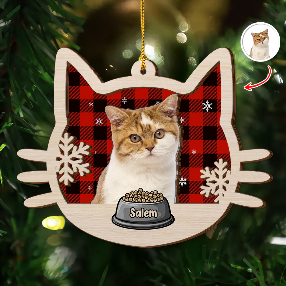 Custom Photo Meowy Christmas 2 Layer Wooden Ornament LM32 895783 - Image 5