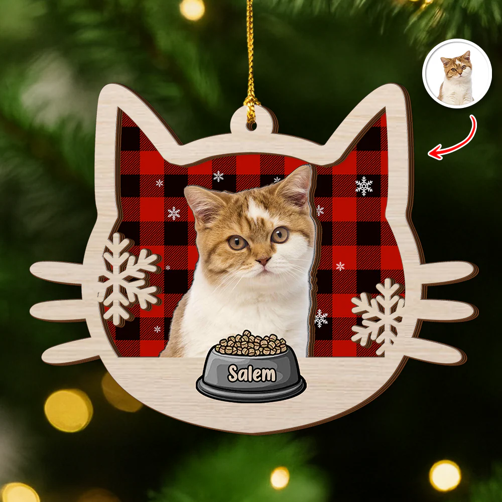 Custom Photo Meowy Christmas 2 Layer Wooden Ornament LM32 895783 - Image 6