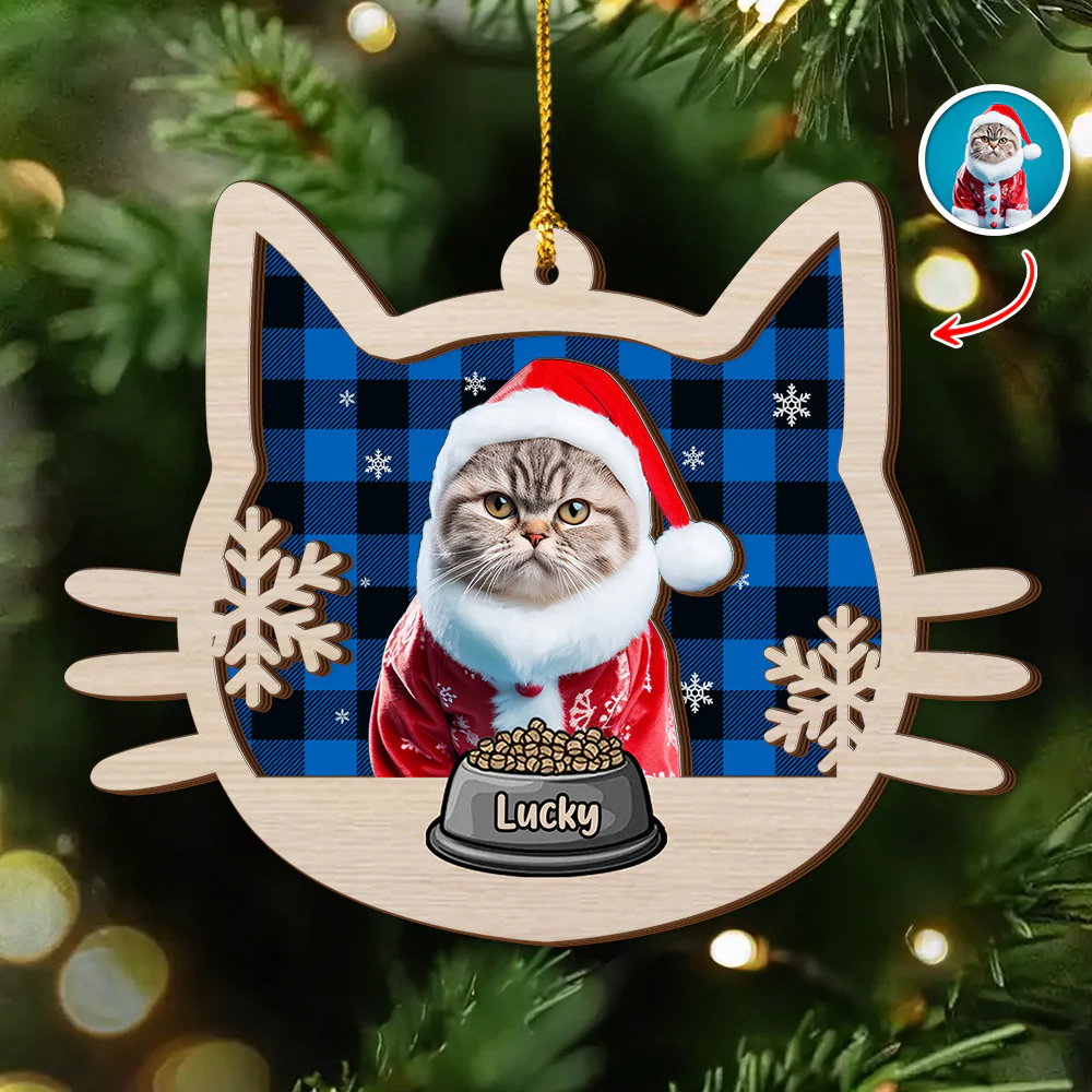 Custom Photo Meowy Christmas 2 Layer Wooden Ornament LM32 895783 - Image 8