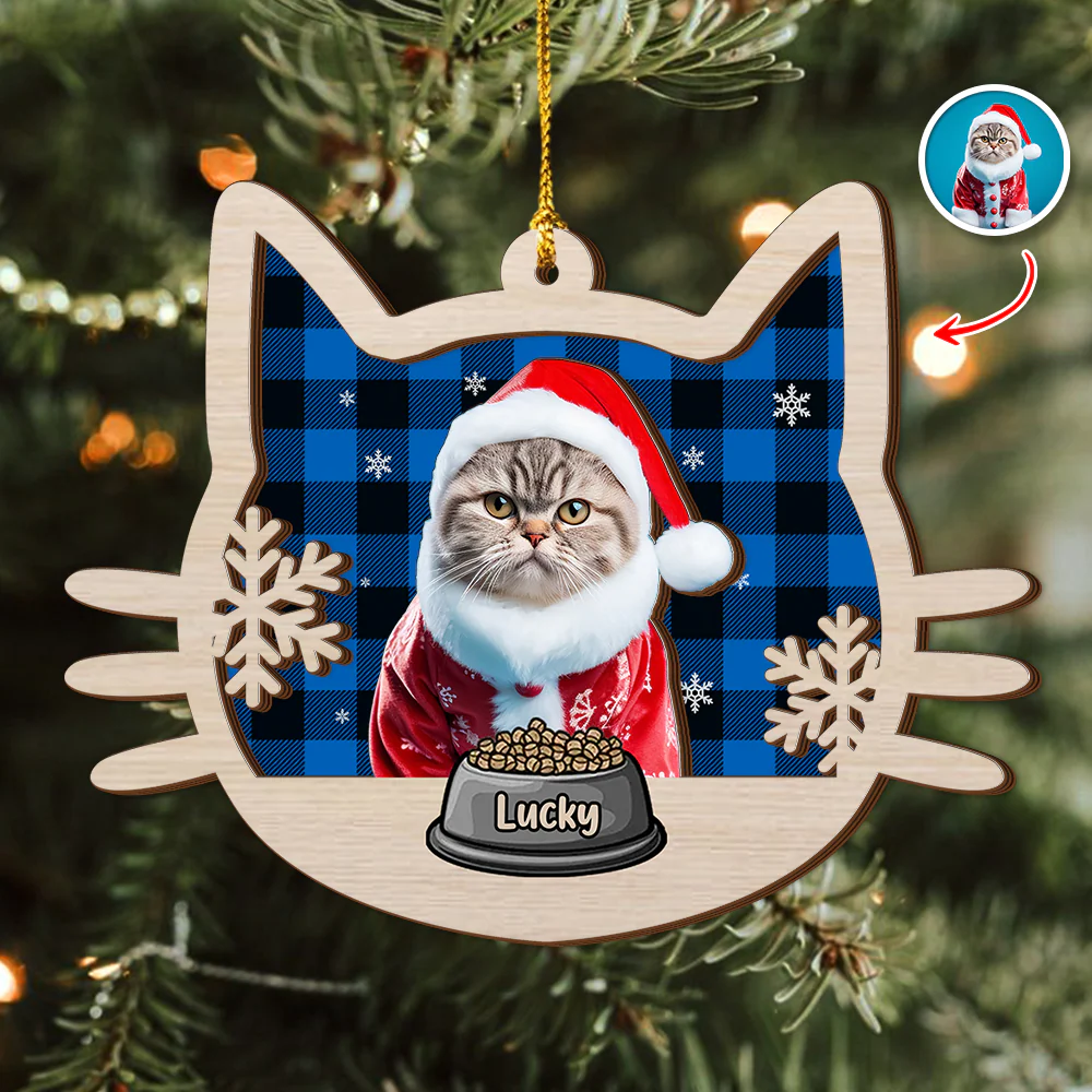 Custom Photo Meowy Christmas 2 Layer Wooden Ornament LM32 895783 - Image 9