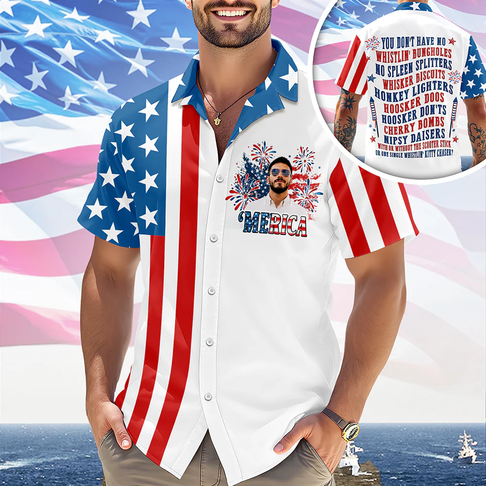 Custom Photo Merica July 4th 250th Anniversary Hawaii Shirt TH10 170235 - Image 3