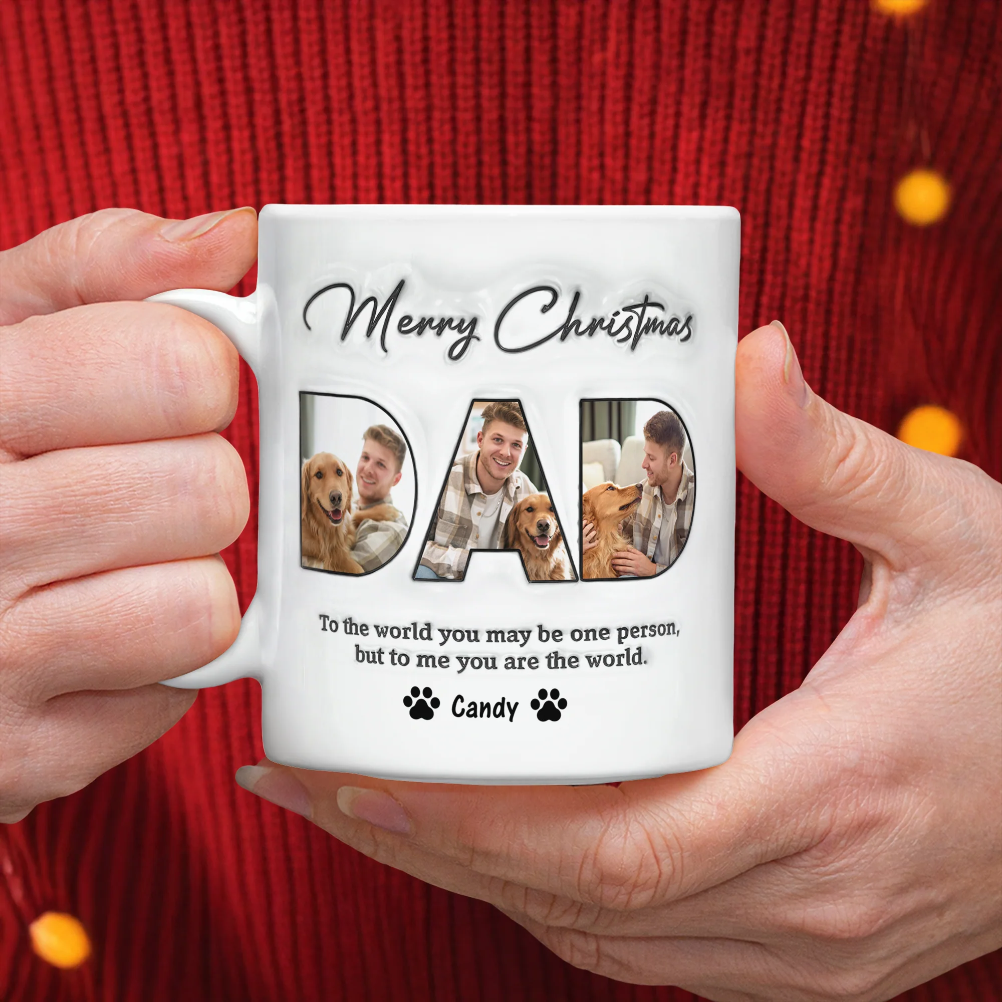 Custom Photo Merry Christmas 3D Inflated Effect Mug For Dad TH10 894315 - Image 5