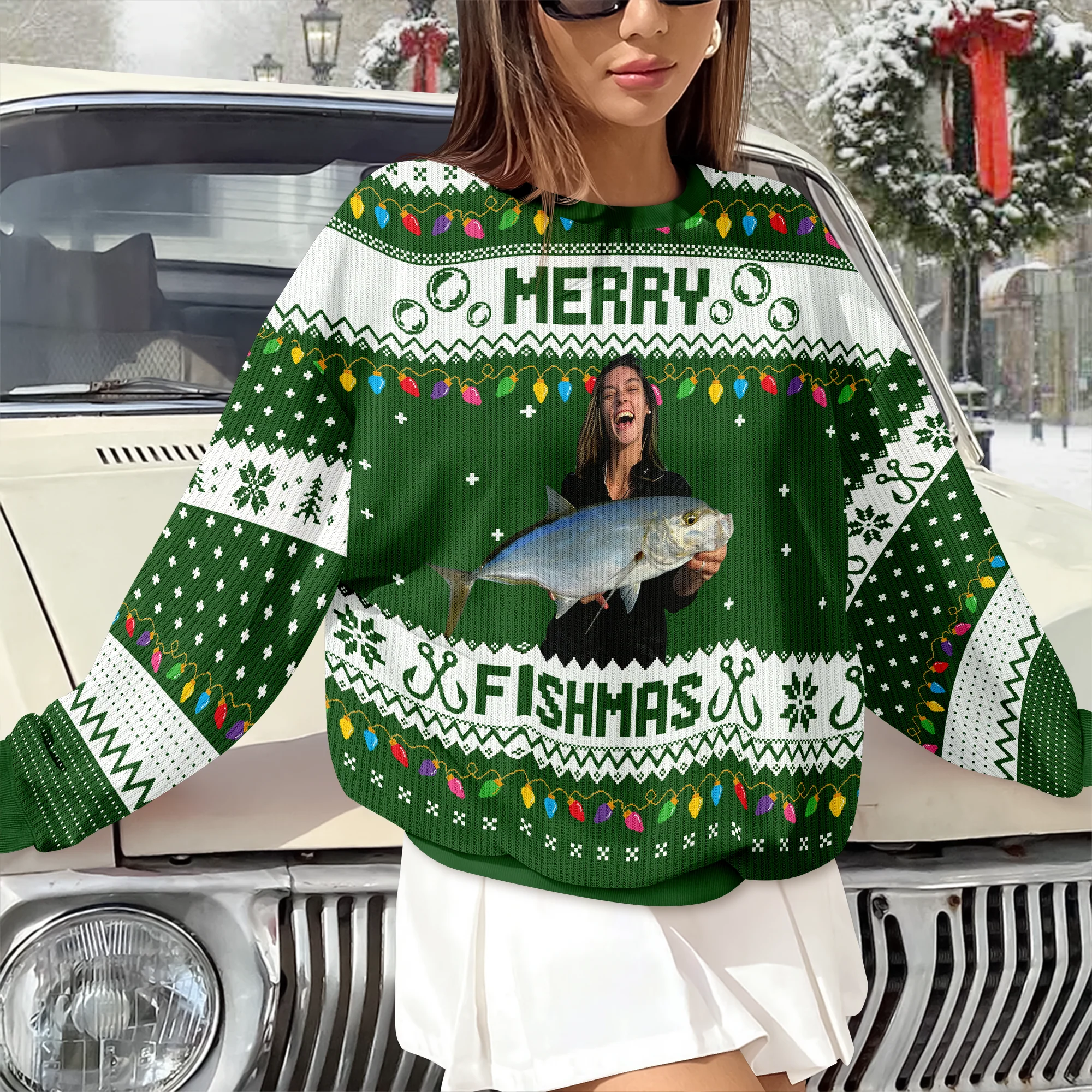 Custom Photo Merry Fishmas Ugly Sweater For Fishing Lovers HO82 900424 - Image 6