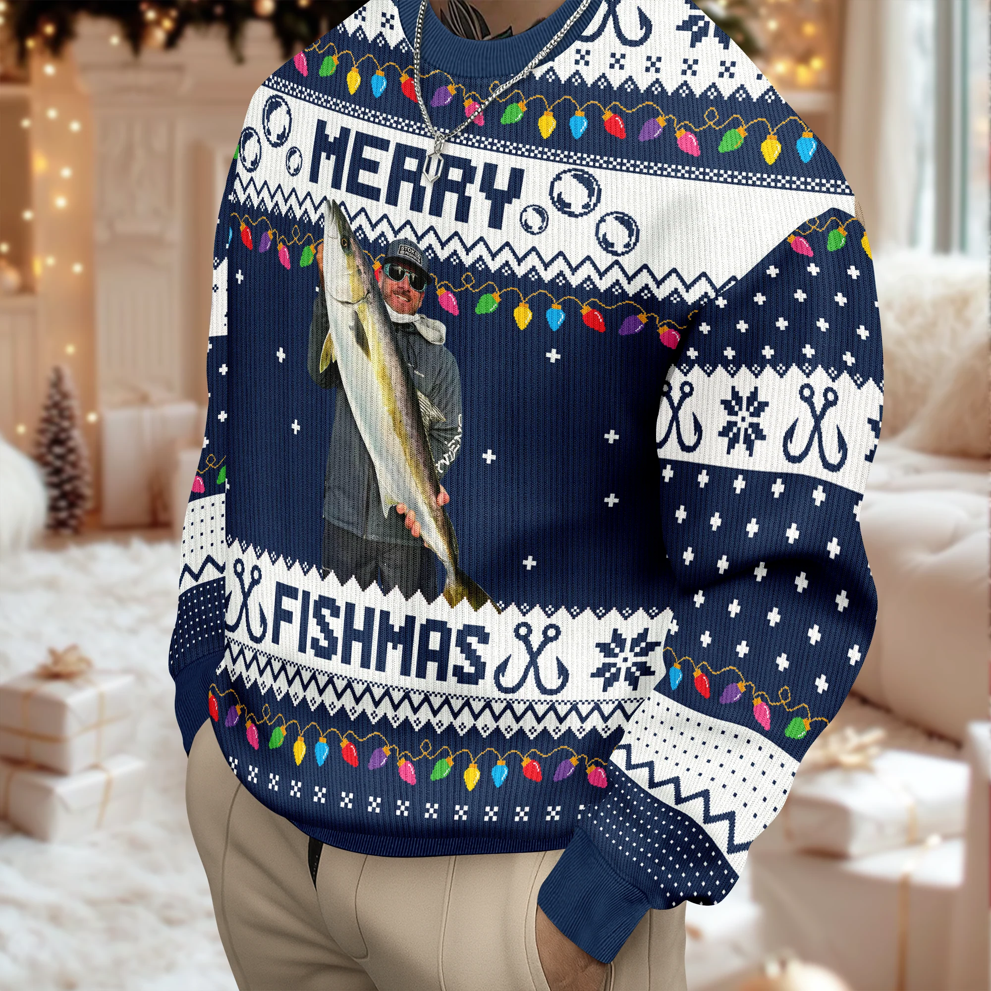 Custom Photo Merry Fishmas Ugly Sweater For Fishing Lovers HO82 900424 - Image 8