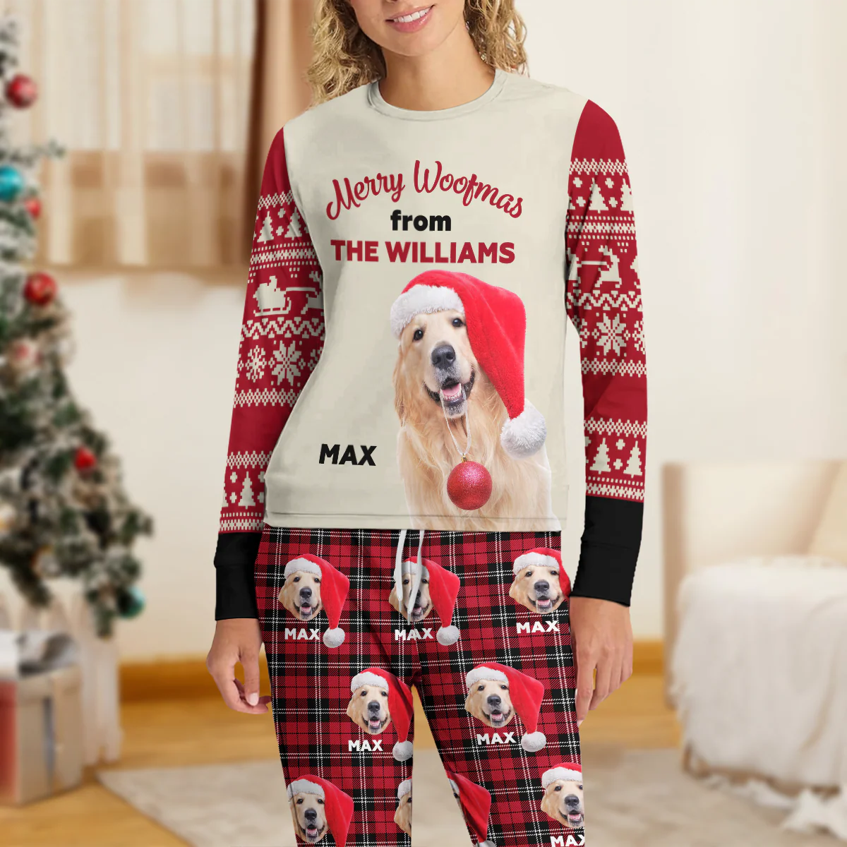 Custom Photo Merry Woofmas Sleepwear For Dog Lovers LM32 895581 - Image 4