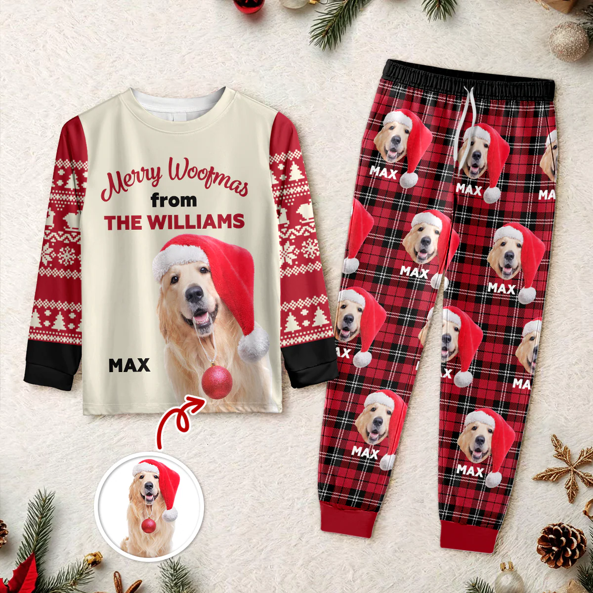Custom Photo Merry Woofmas Sleepwear For Dog Lovers LM32 895581 - Image 5