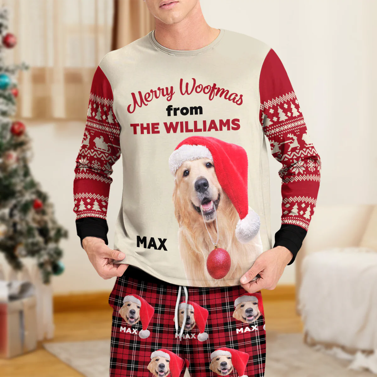 Custom Photo Merry Woofmas Sleepwear For Dog Lovers LM32 895581 - Image 6