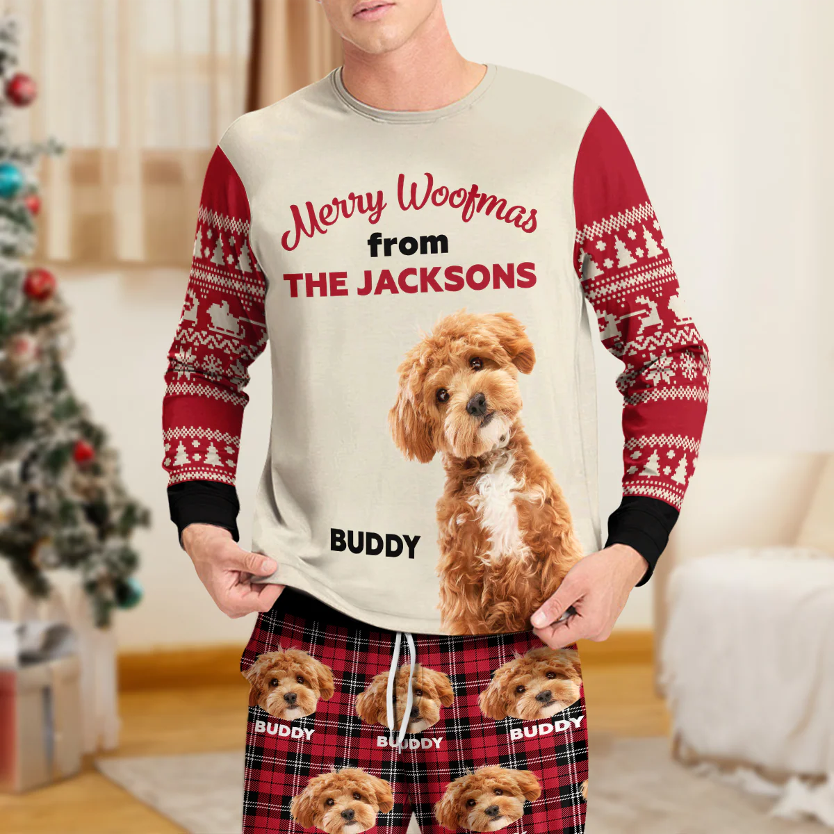 Custom Photo Merry Woofmas Sleepwear For Dog Lovers LM32 895581 - Image 8