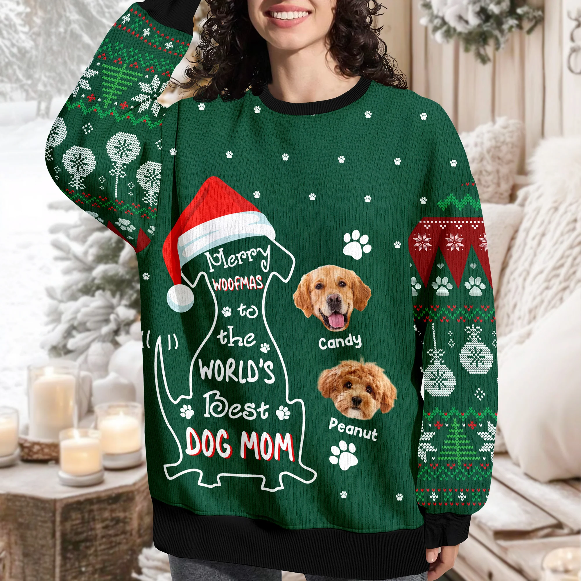 Custom Photo Merry Woofmas To The World Dog Ugly Sweater CH07 899464 - Image 10